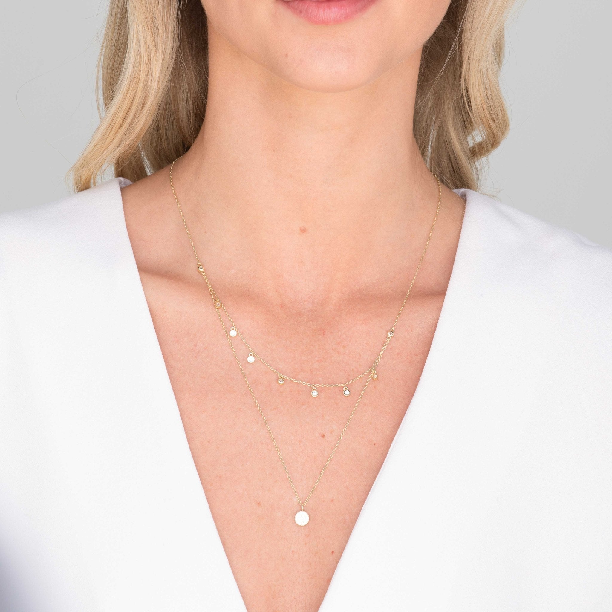 Sapphire Station Layered Necklace - Camile & Stone