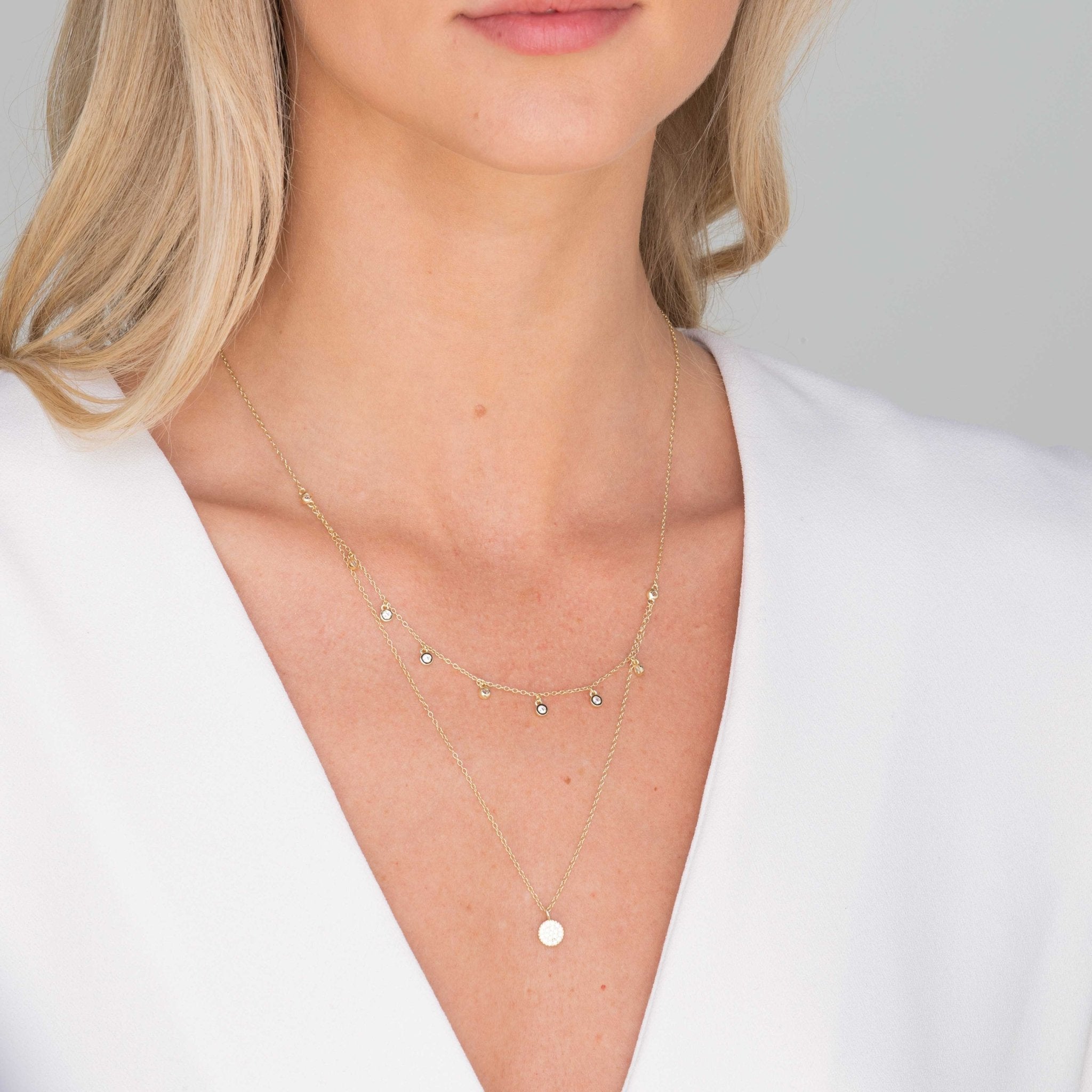 Sapphire Station Layered Necklace - Camile & Stone