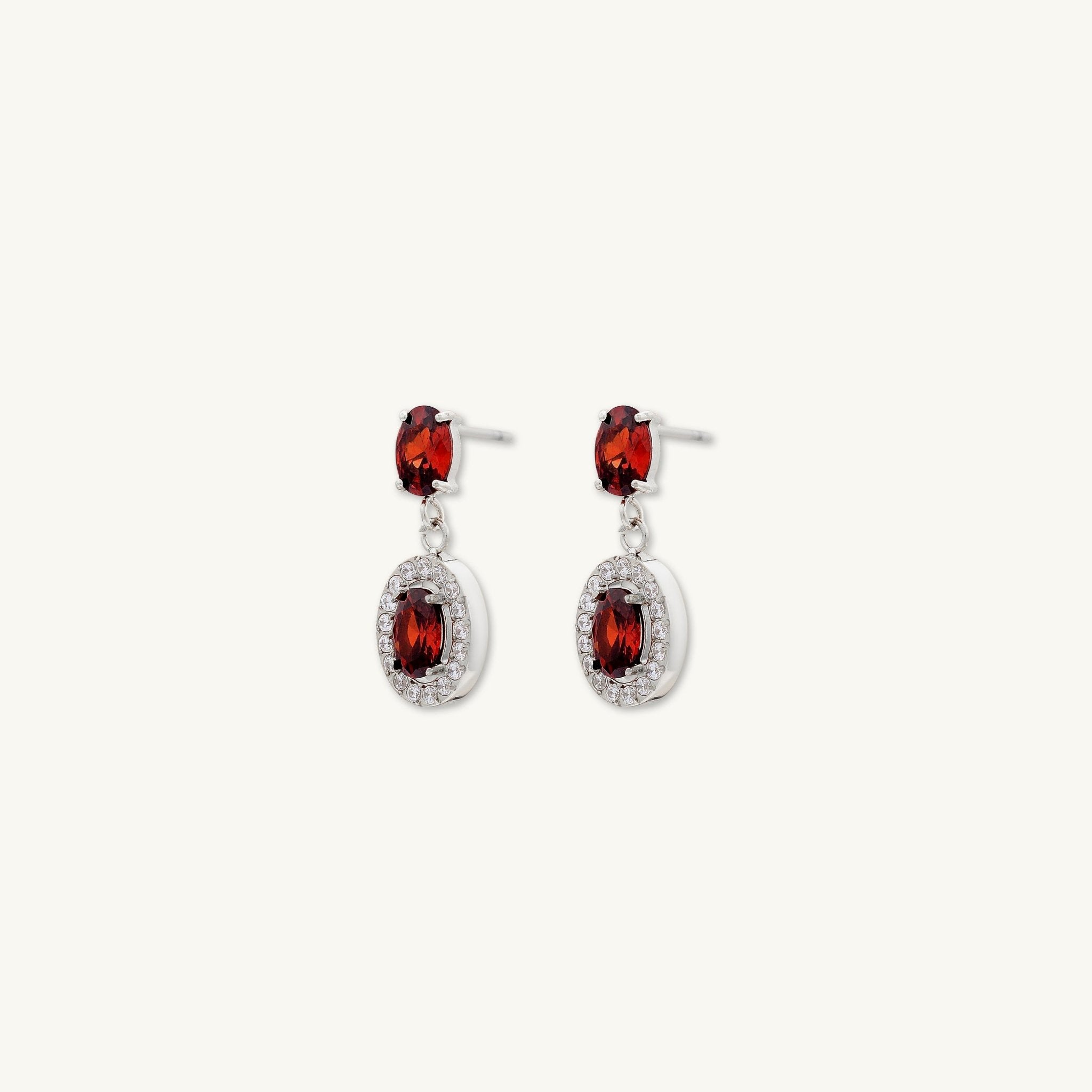 Scarlett Ruby Oval Earrings - Camile & Stone