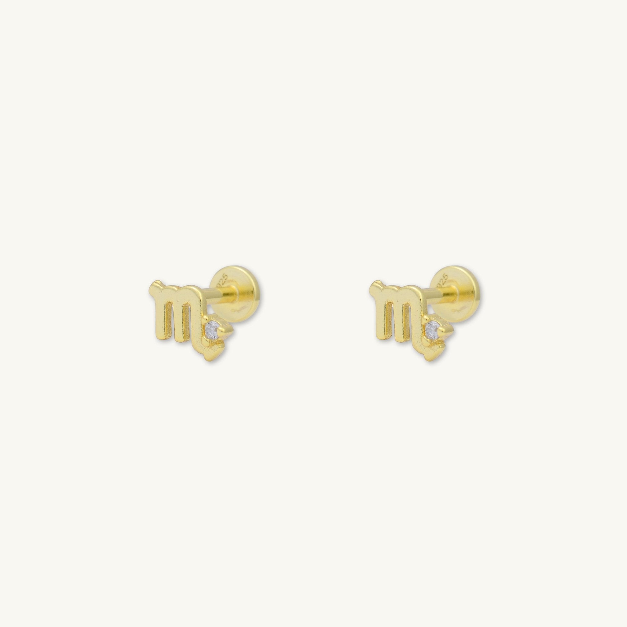 Scorpio Zodiac Star Sign Flat Back Earrings - Camile & Stone