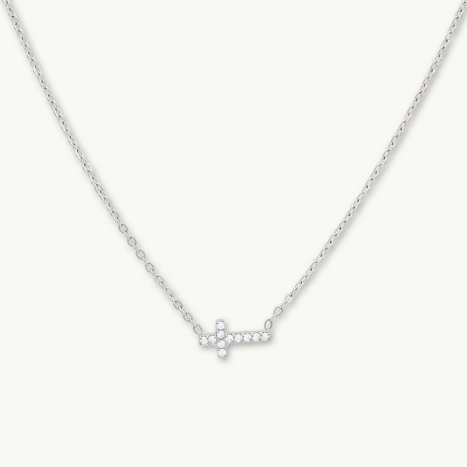 Sideways Cross Sapphire Necklace - Camile & Stone