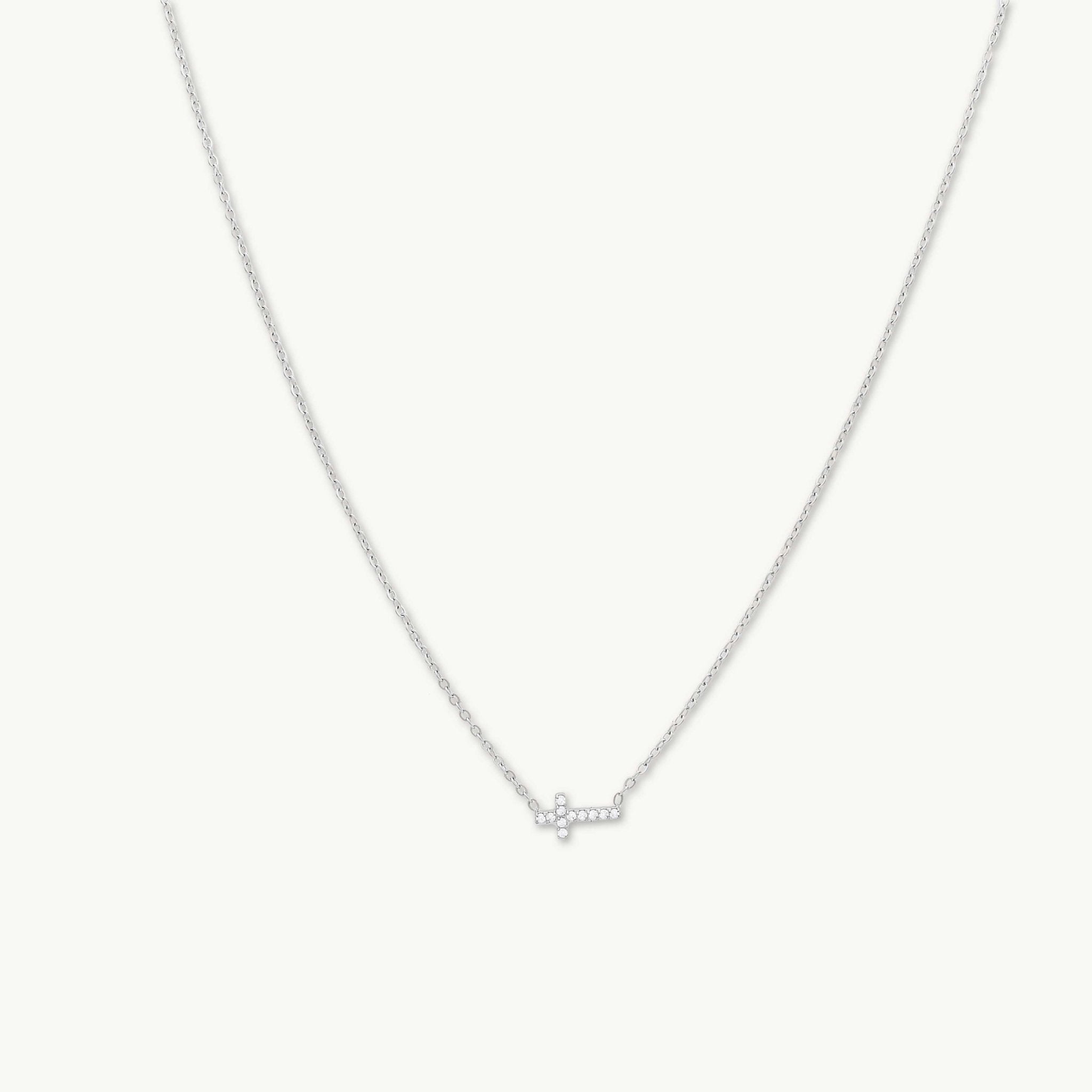 Sideways Cross Sapphire Necklace - Camile & Stone