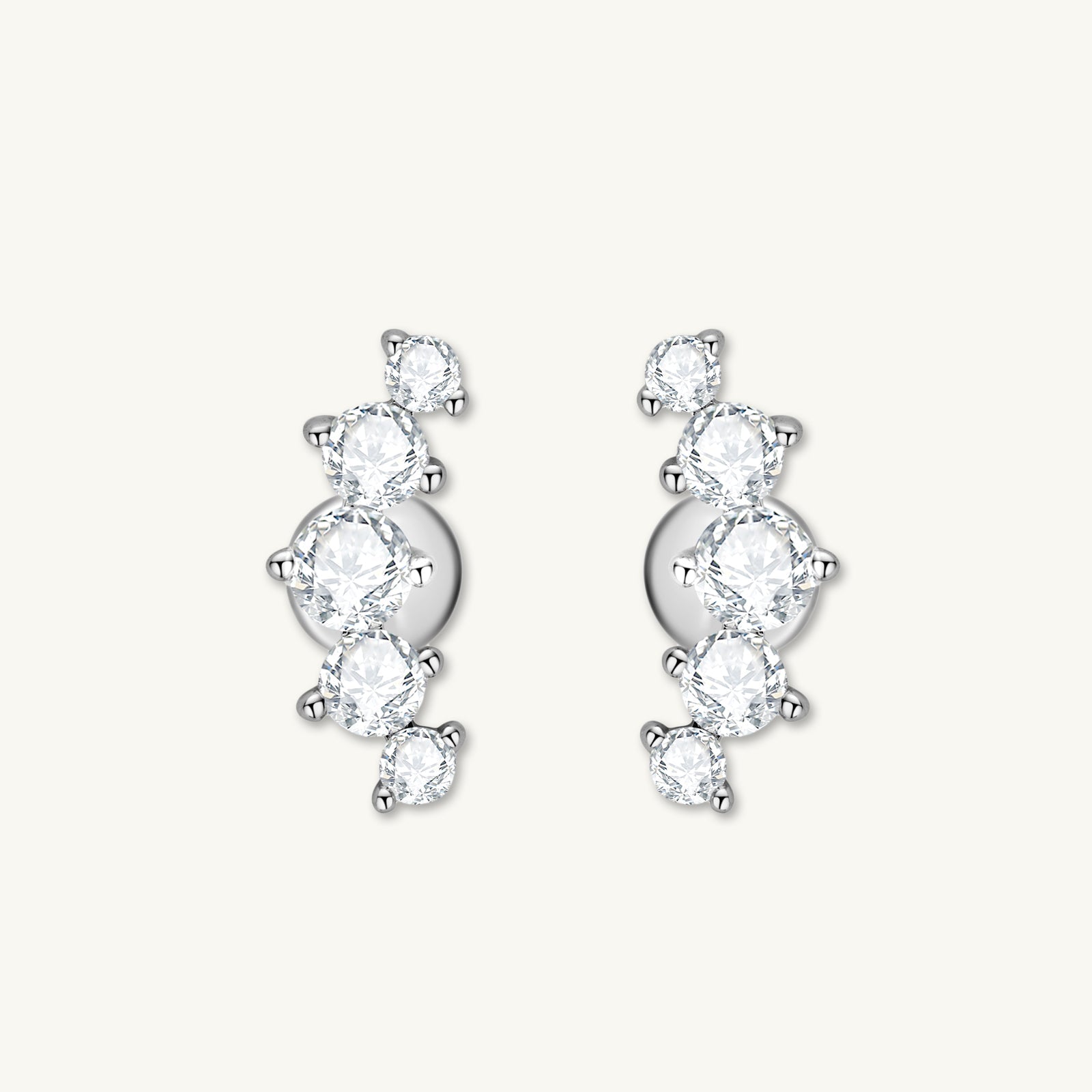 Smile Solitaire Moissanite Stud Earrings - Camile & Stone