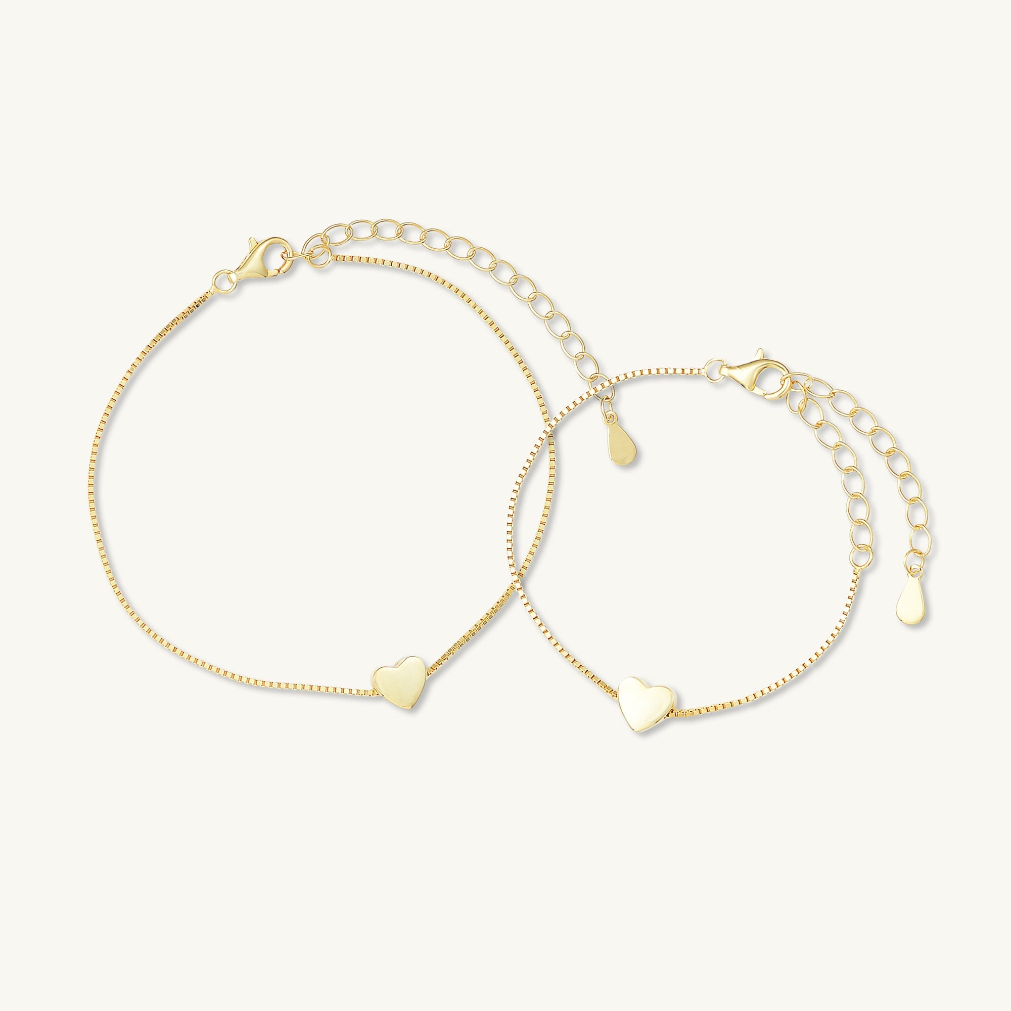 Solid Heart Chain Bracelet - Mum & Me Set - Camile & Stone