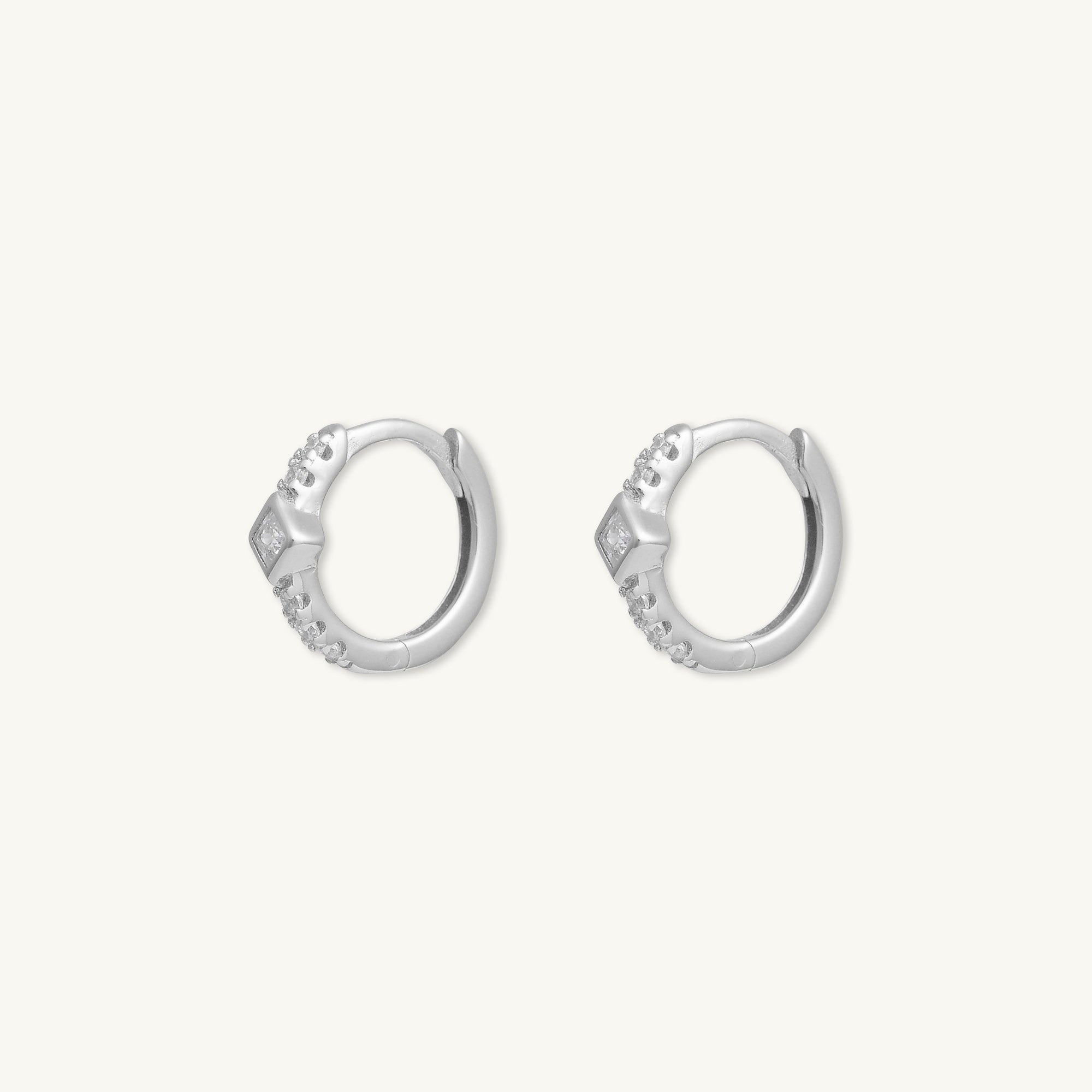 Square Zirconia Huggie Earrings - Camile & Stone