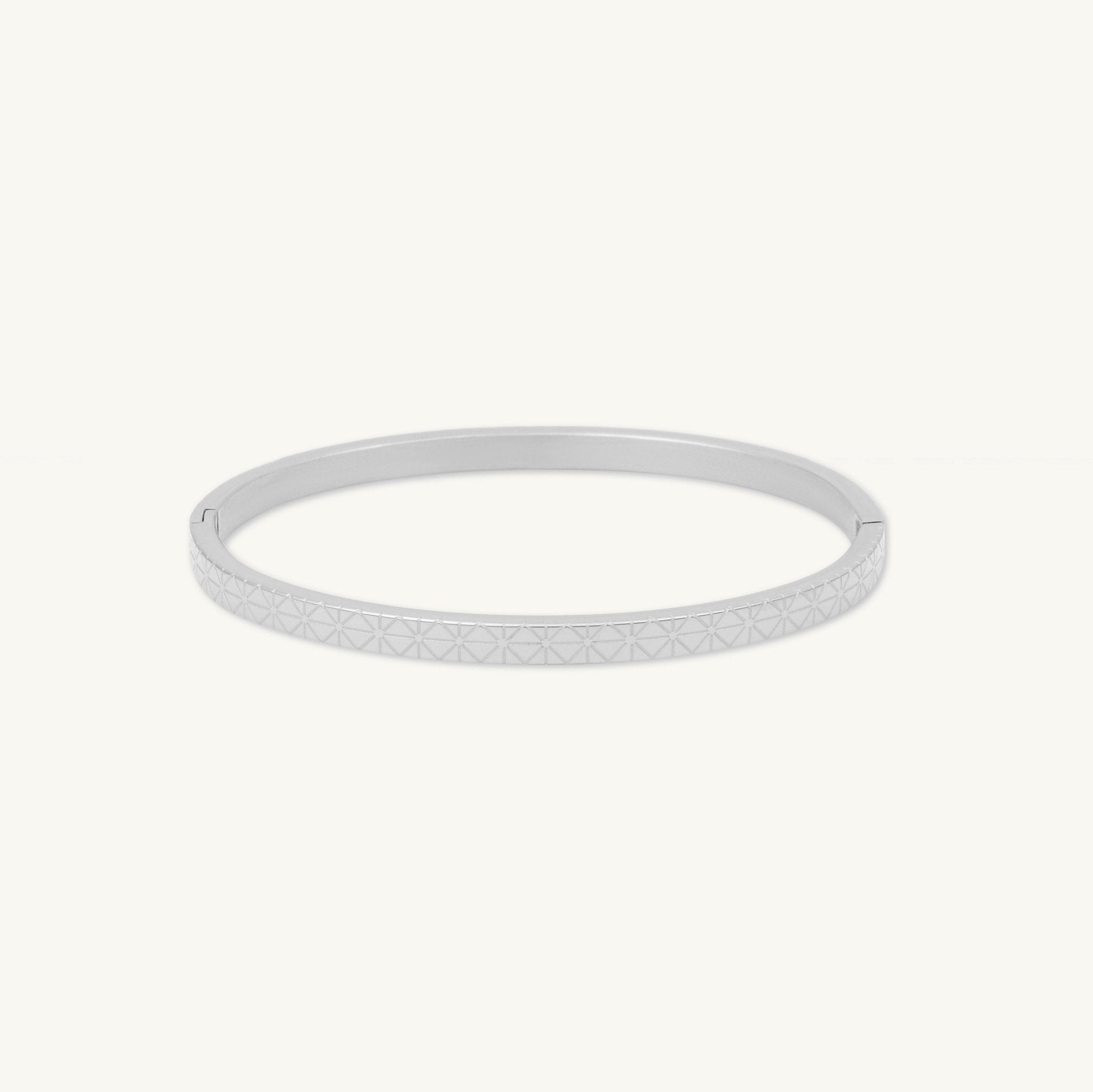 Starburst Geometric Hinged Bangle Bracelet - Camile & Stone