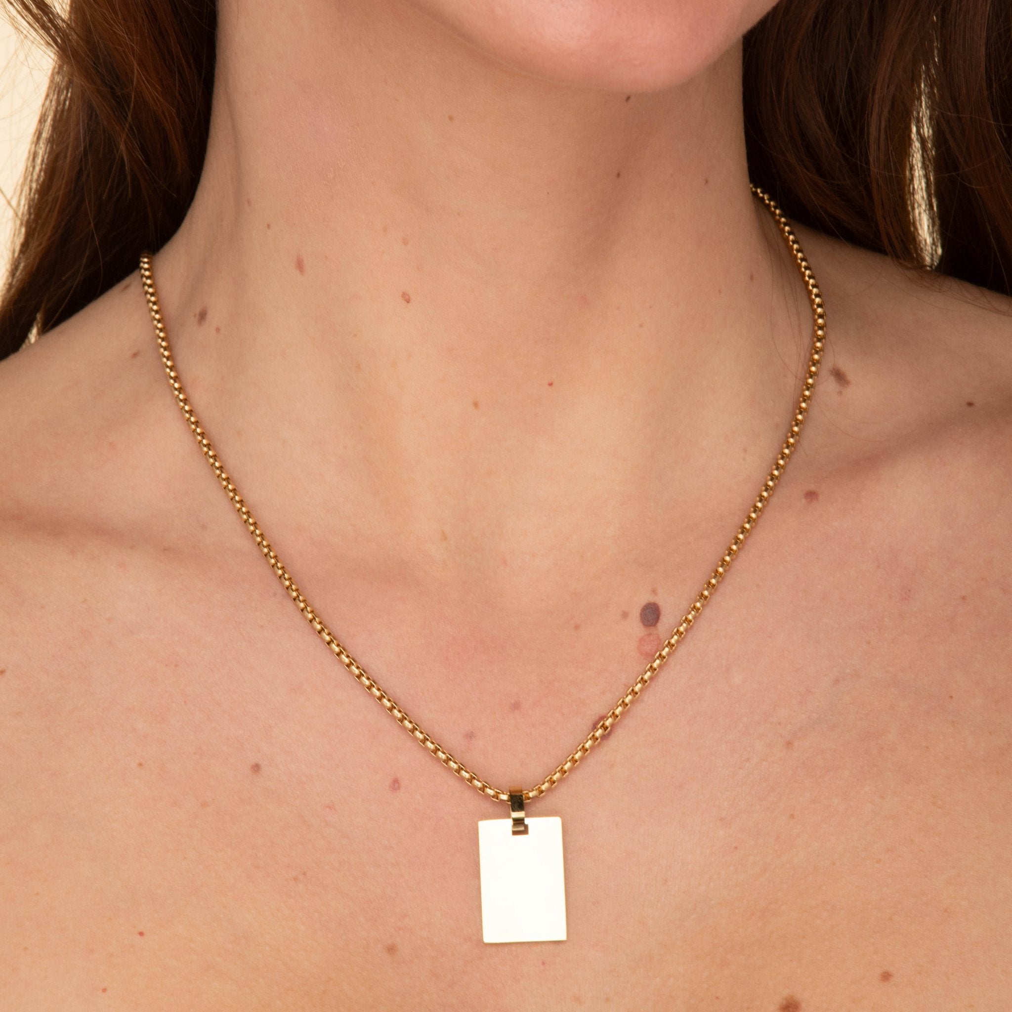 Statement Tag Engraved Personalised Necklace - Camile & Stone