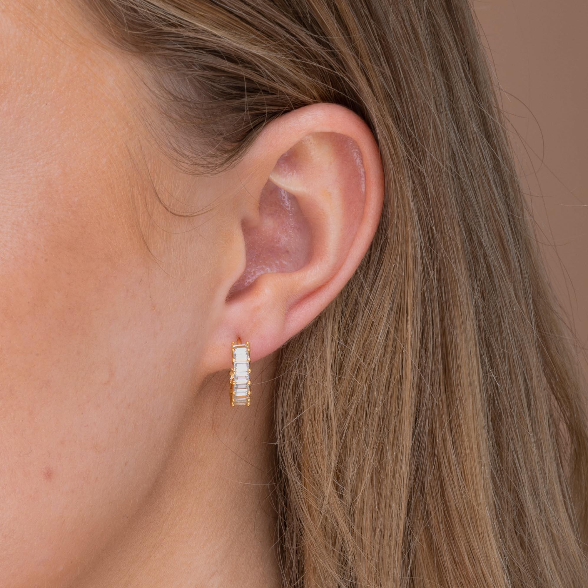 Statement Zirconia Huggie Hoop Earrings - Camile & Stone