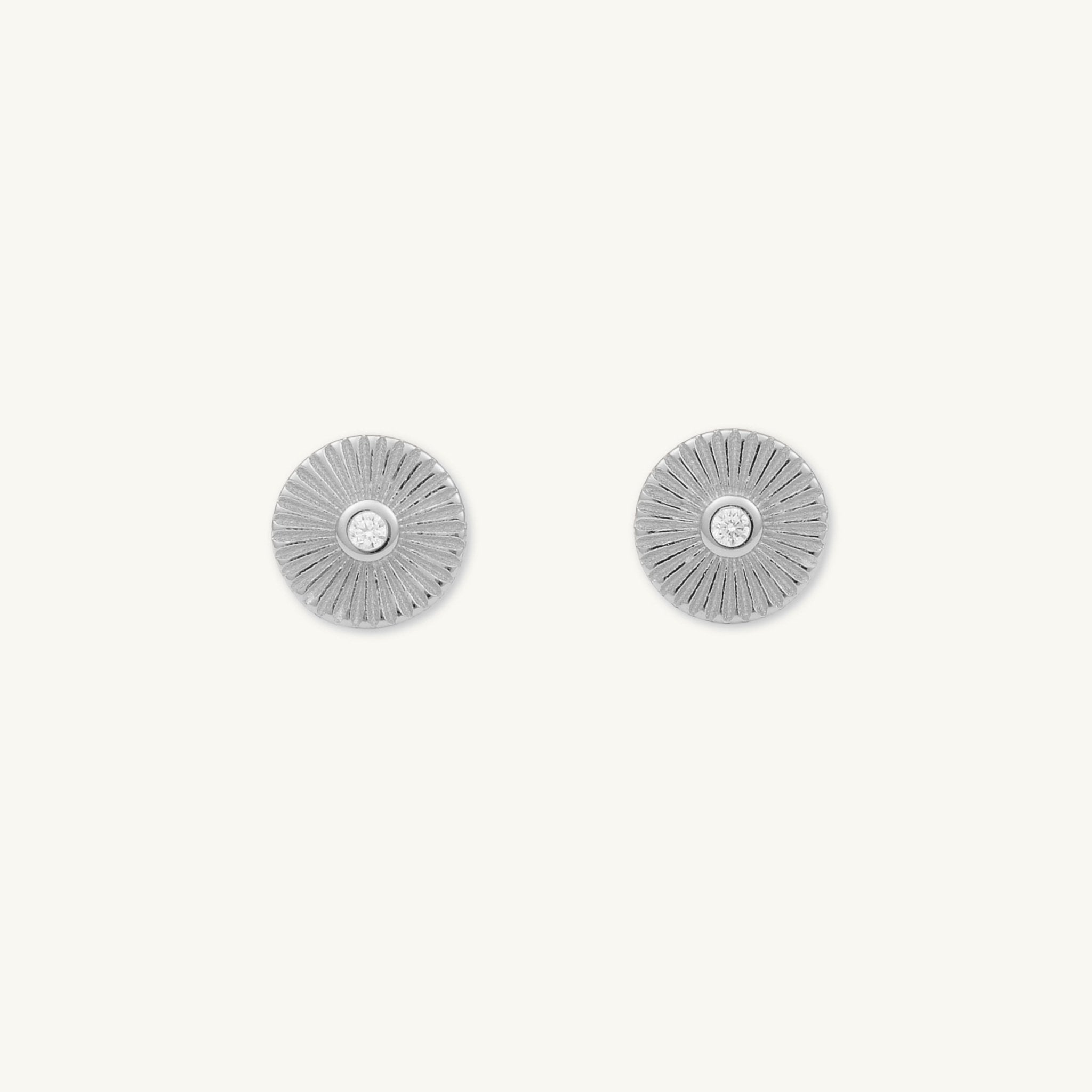 Sunbeam Sapphire Disc Stud Earrings - Camile & Stone