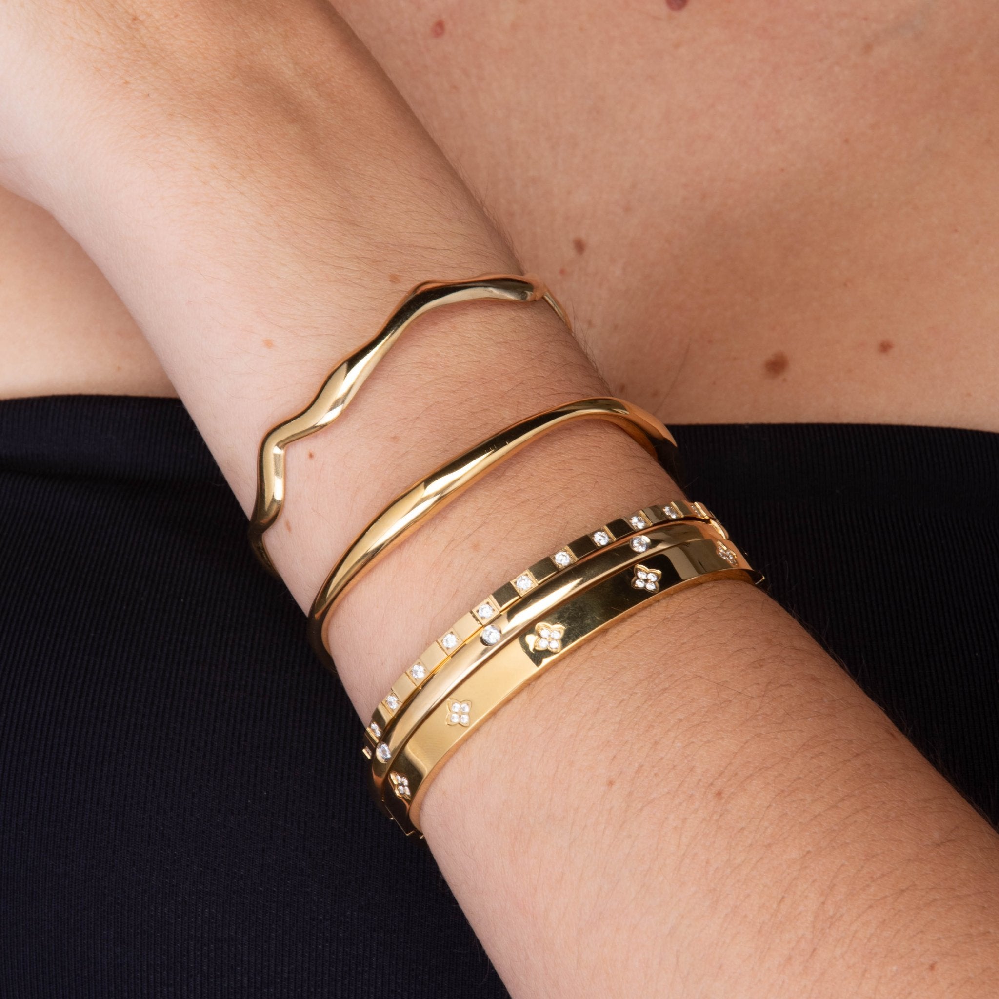 Swirl Open Cuff Bangle - Camile & Stone