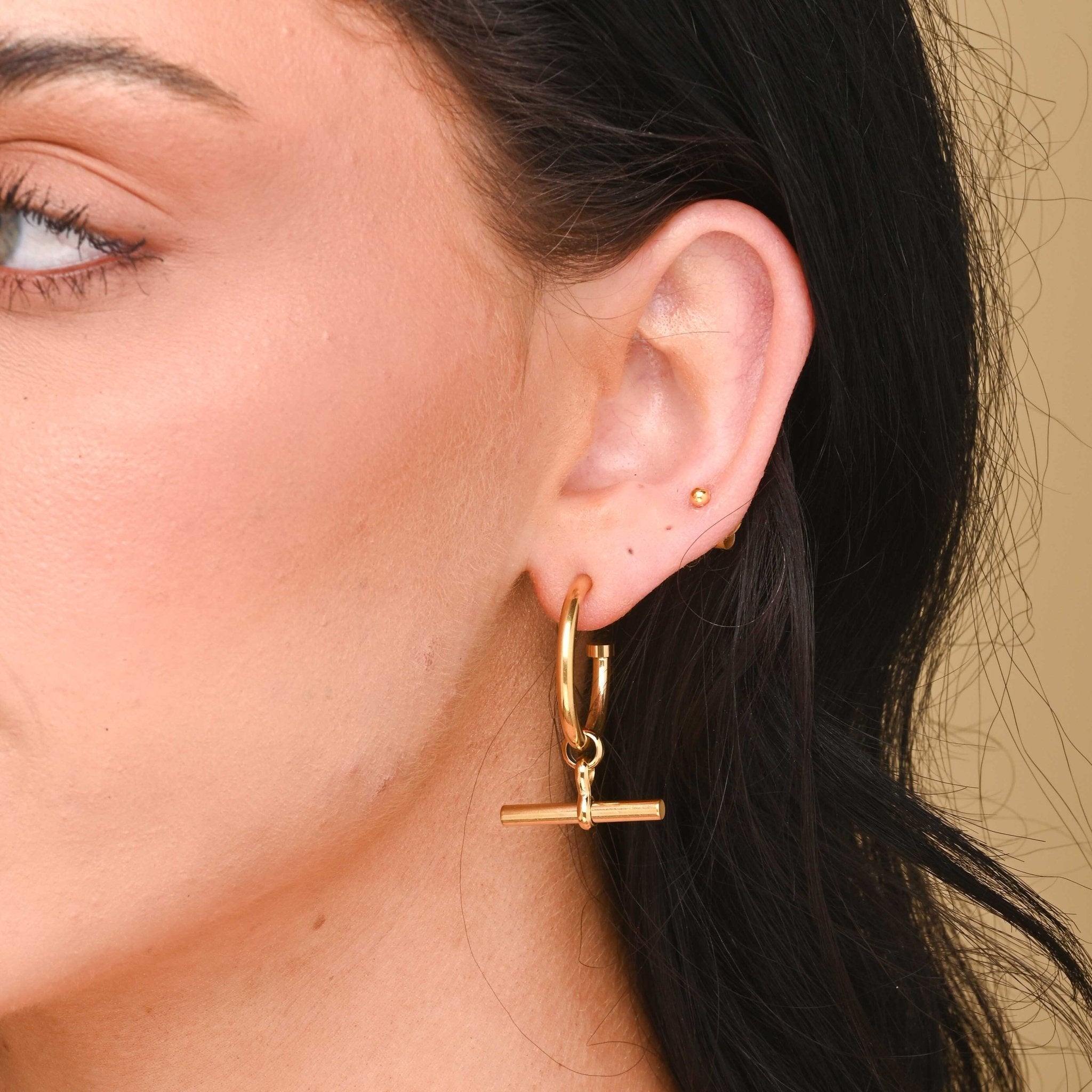 T Bar Hoop Earrings - Camile & Stone