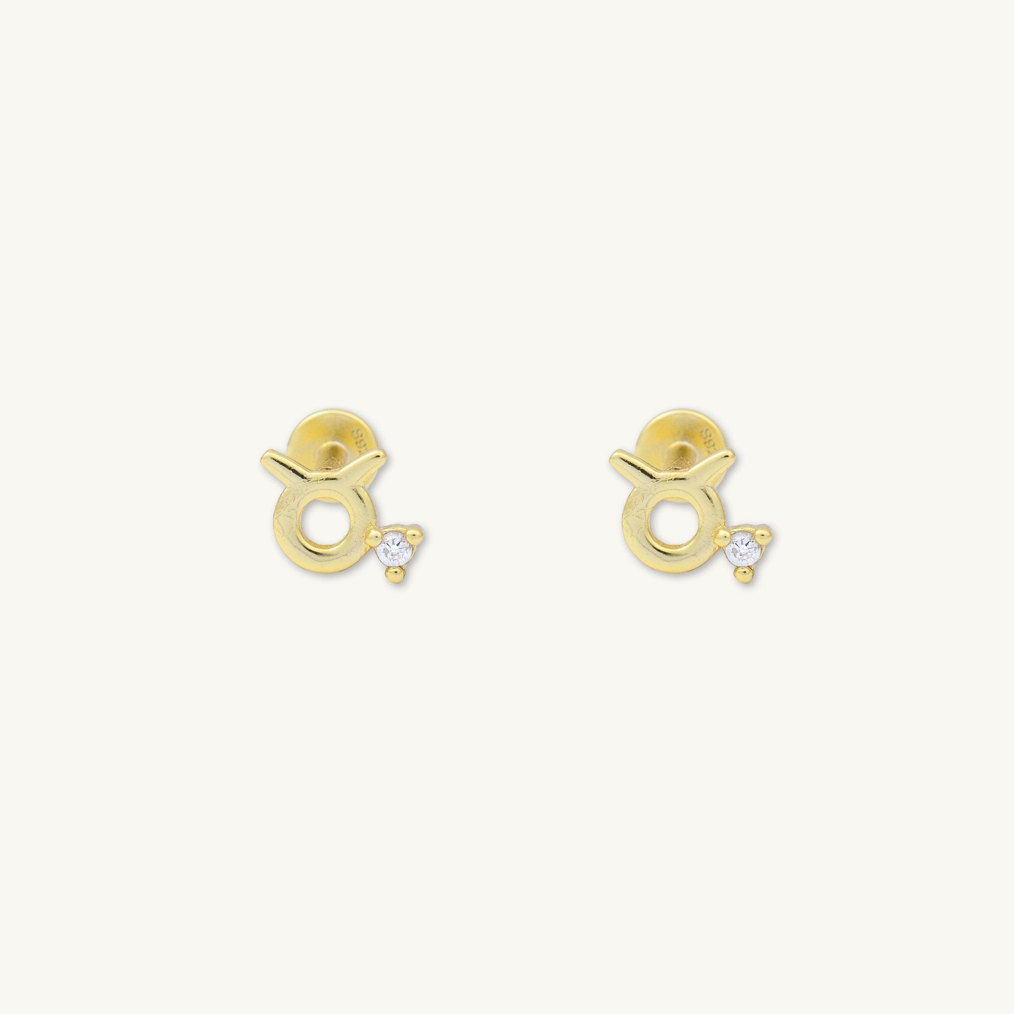 Taurus Zodiac Star Sign Flat Back Earrings - Camile & Stone