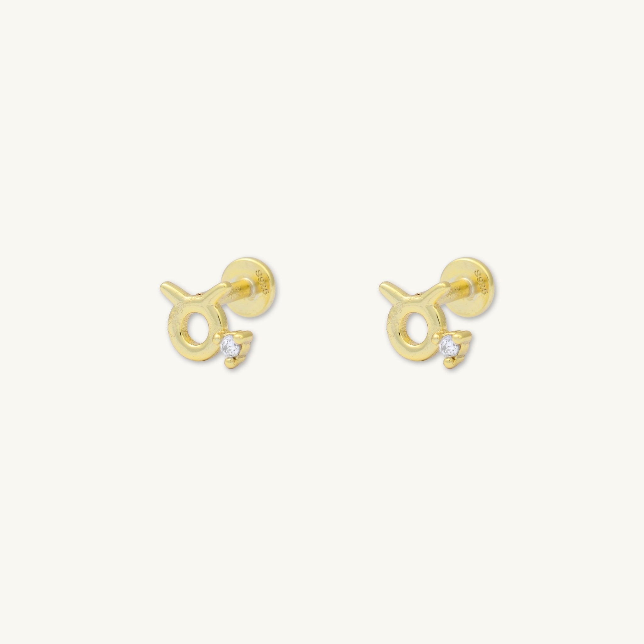 Taurus Zodiac Star Sign Flat Back Earrings - Camile & Stone