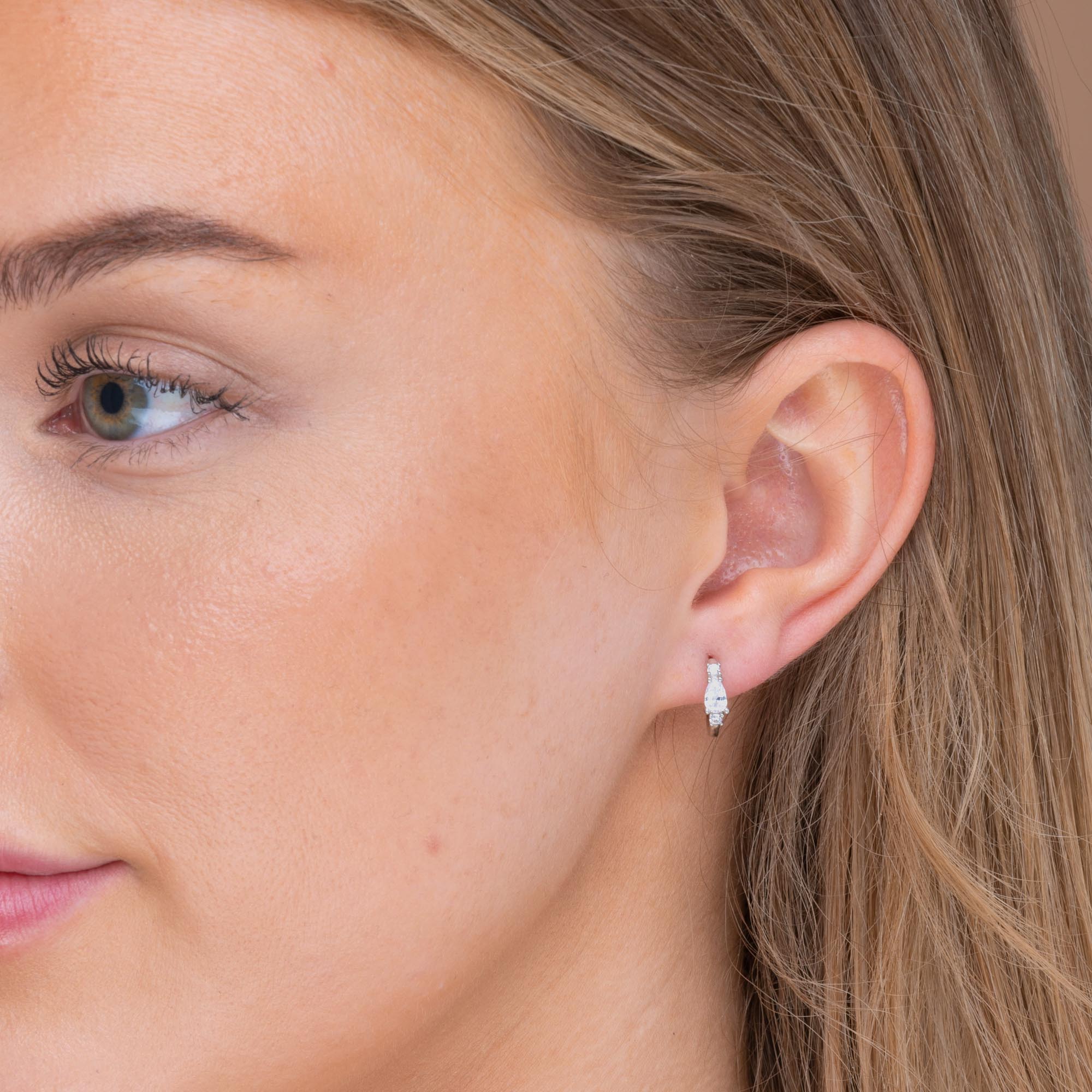 Teardrop Sapphire Huggie Earrings - Camile & Stone