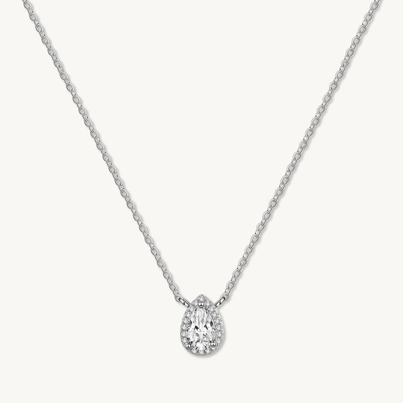 Teardrop Solitaire Moissanite Necklace 1 Carat - Camile & Stone