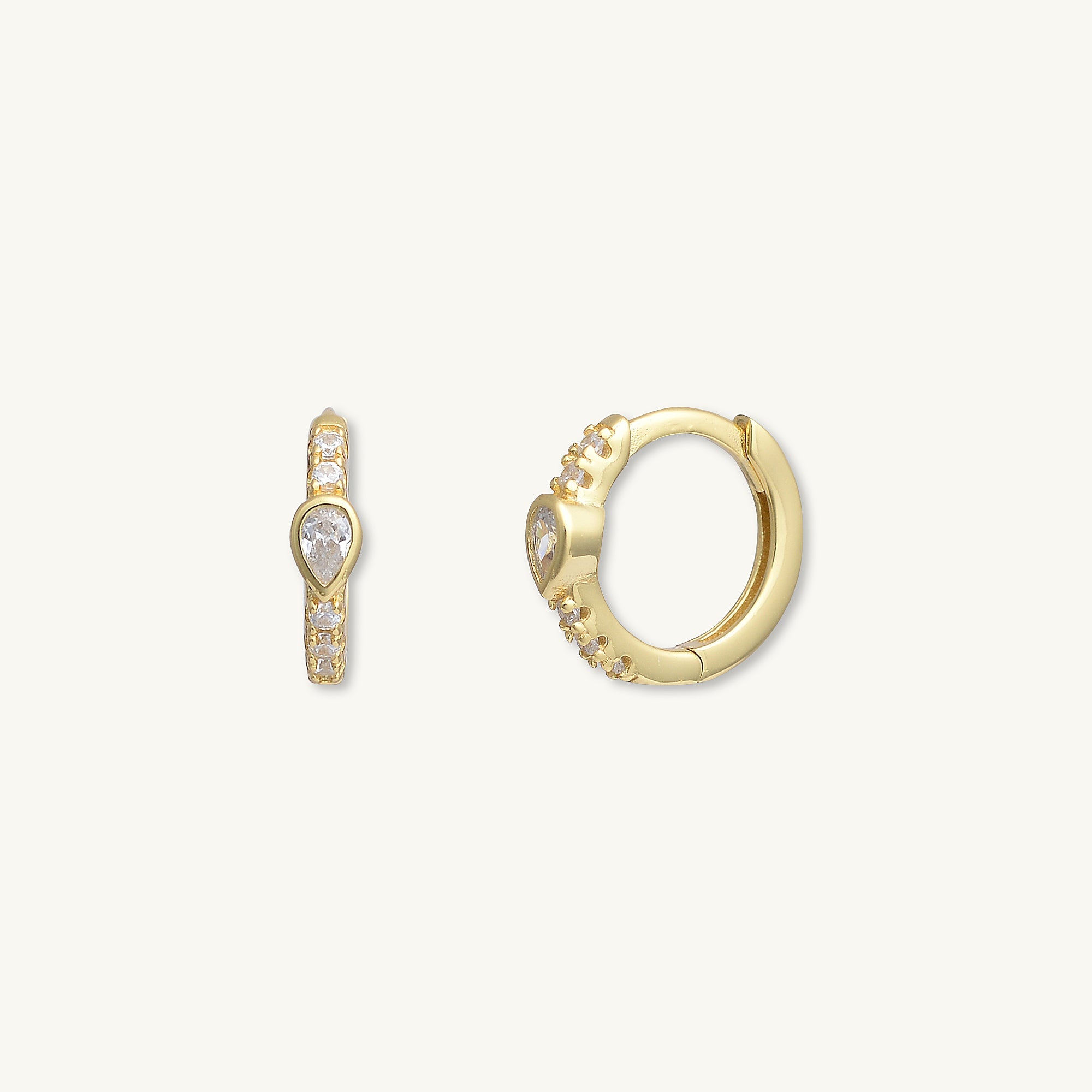 Teardrop Zirconia Huggie Earrings - Camile & Stone
