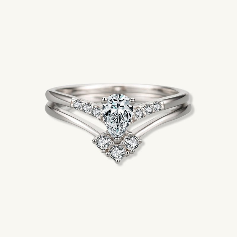 The Duo Pear Sapphire Engagement Ring - Camile & Stone