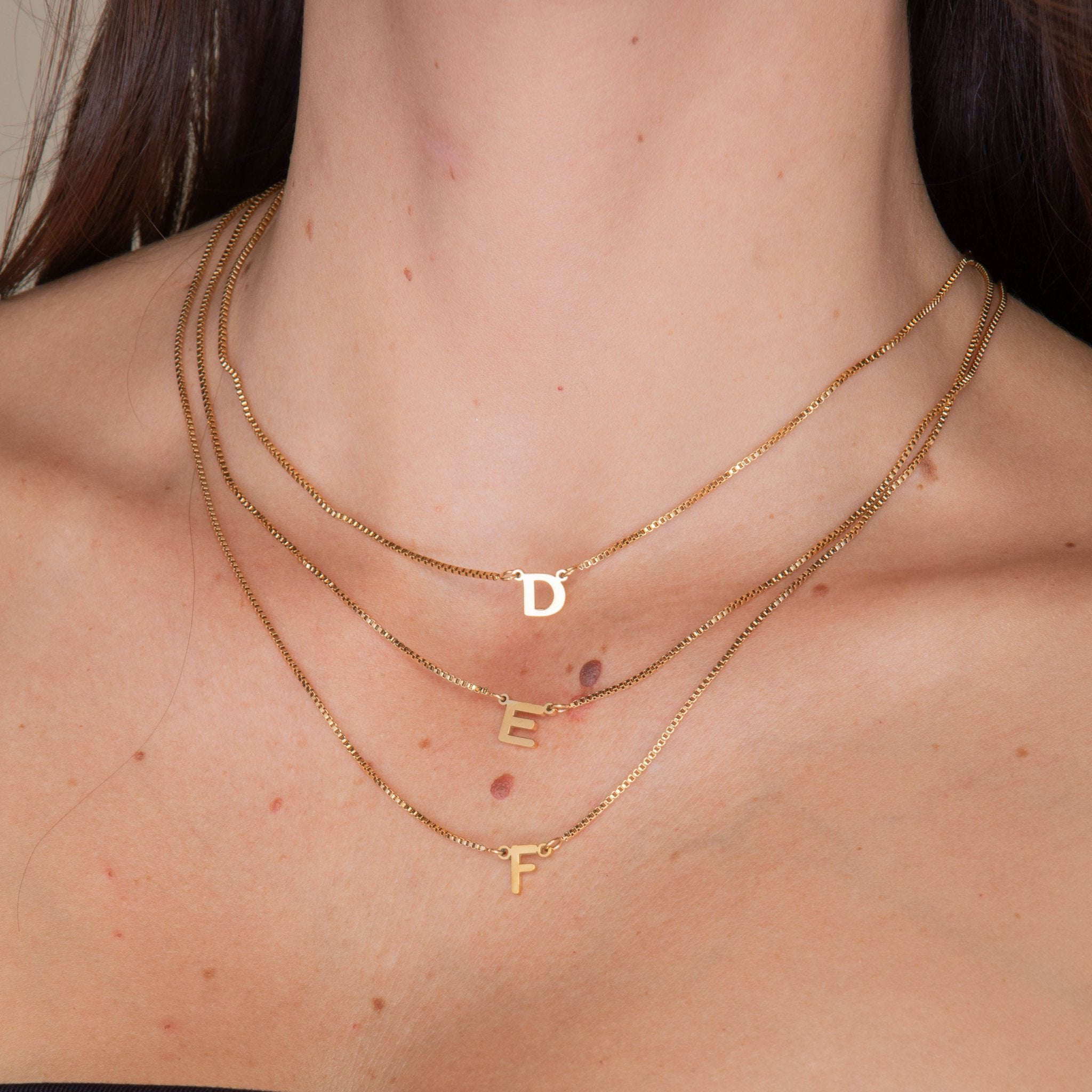 The Original Initial Letter Box Chain Necklace - Camile & Stone