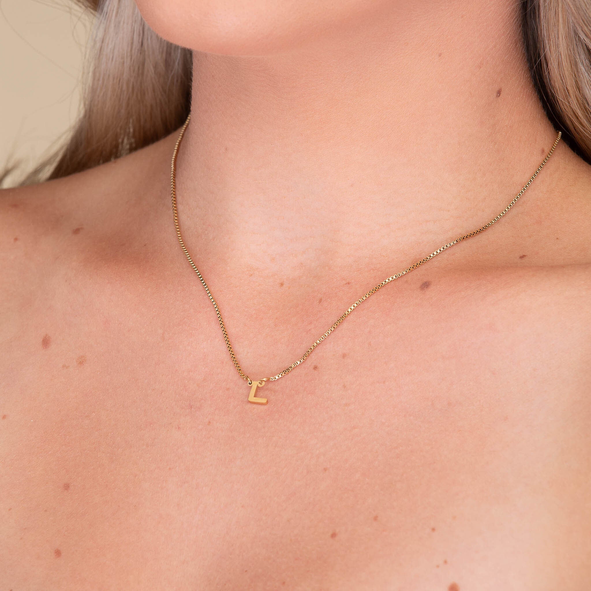 The Original Initial Letter Box Chain Necklace - Camile & Stone
