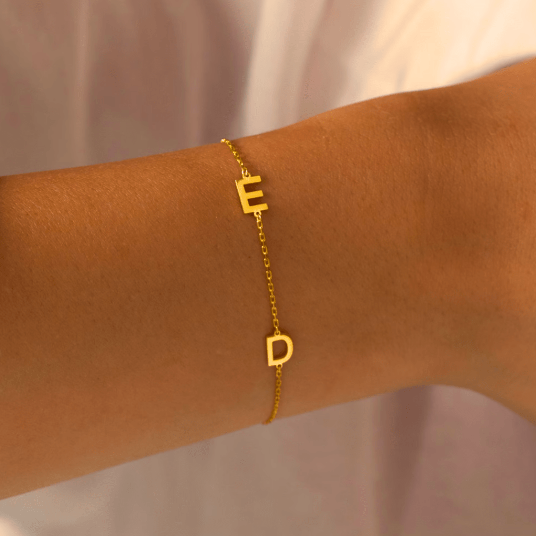 The Sideways Initial Letter Bracelet - Camile & Stone