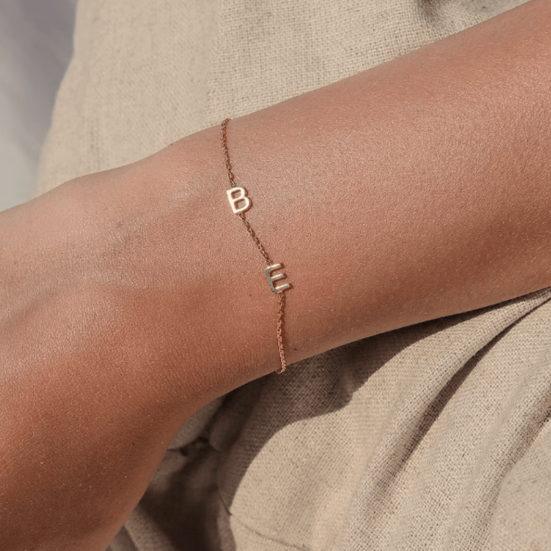 The Sideways Initial Letter Bracelet - Camile & Stone