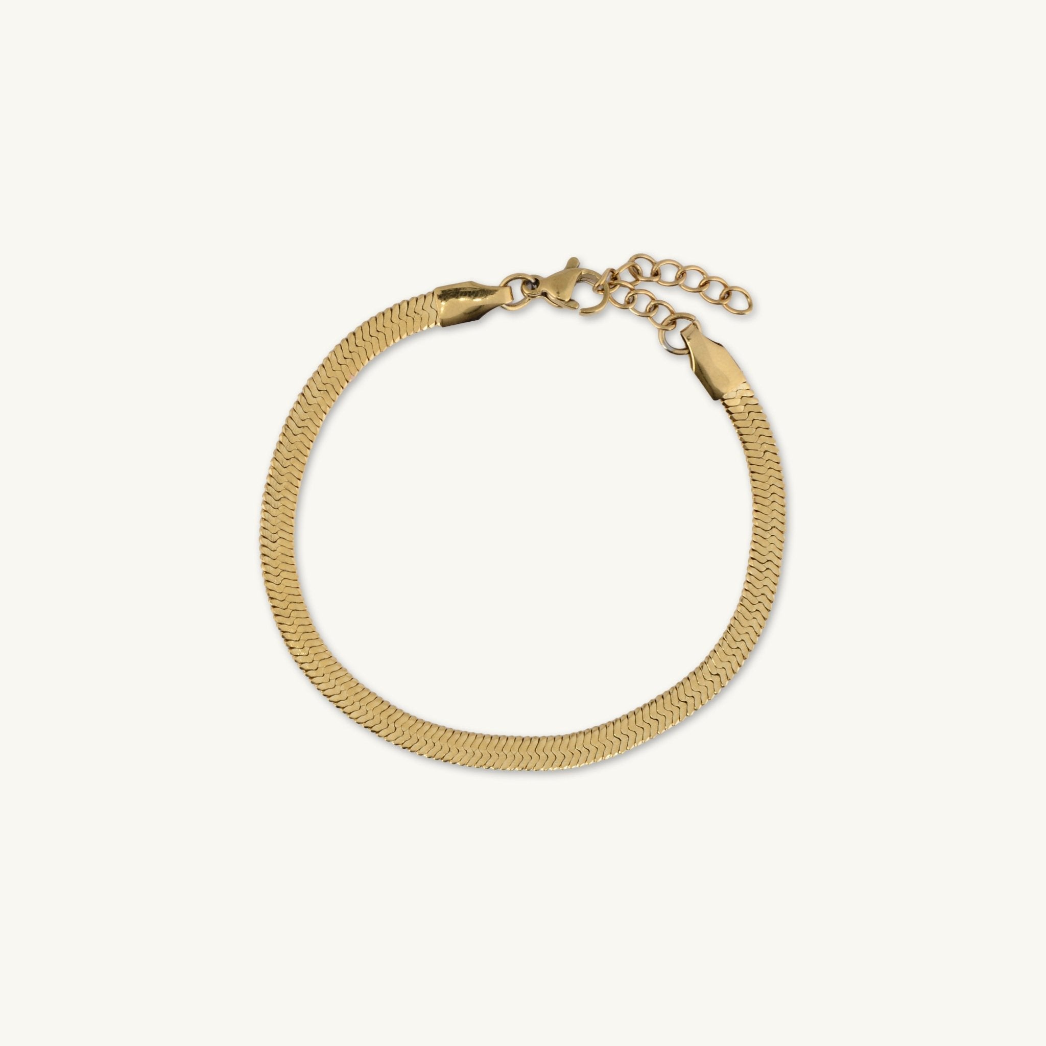 Thick Herringbone Snake Chain Bracelet - Camile & Stone
