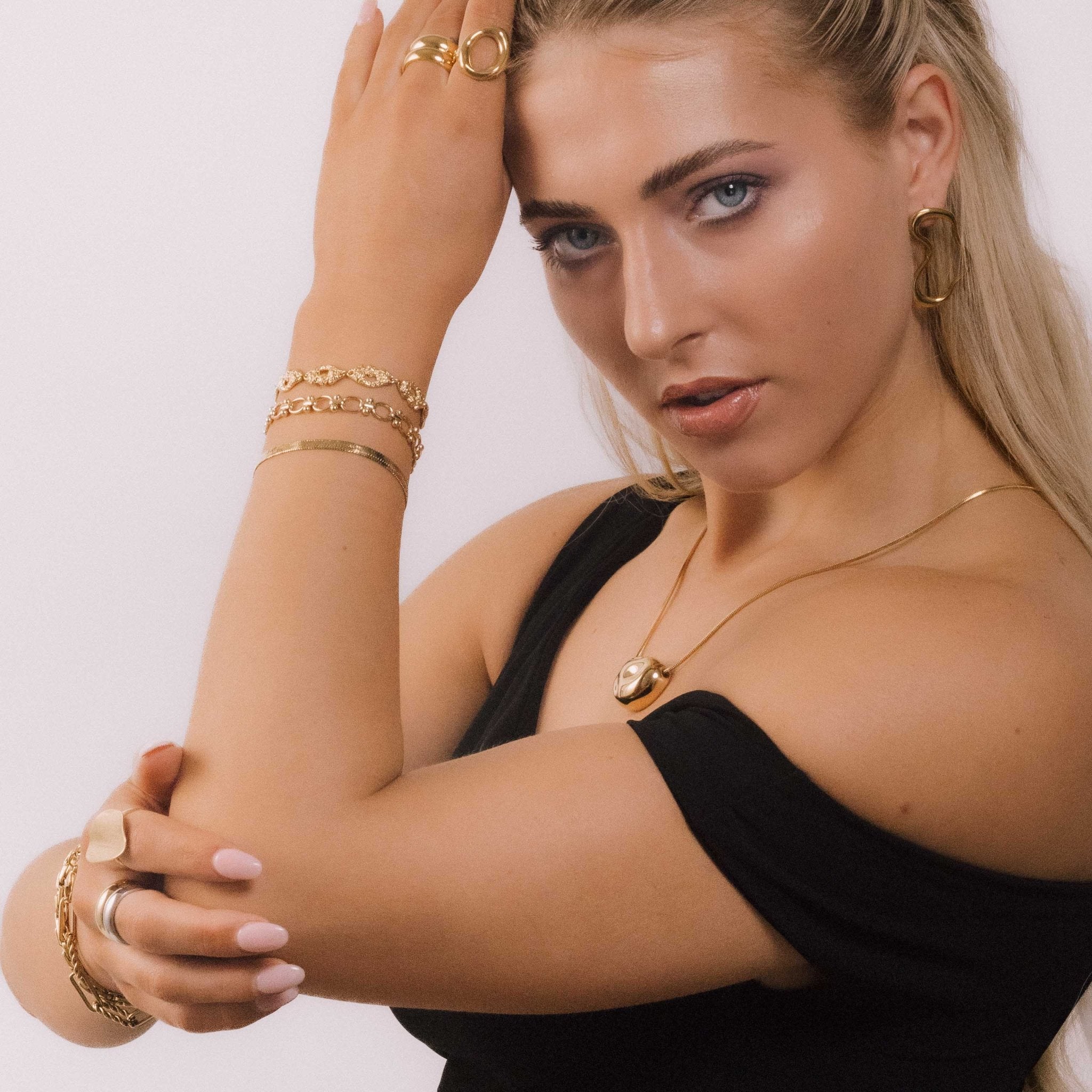 Thick Herringbone Snake Chain Bracelet - Camile & Stone