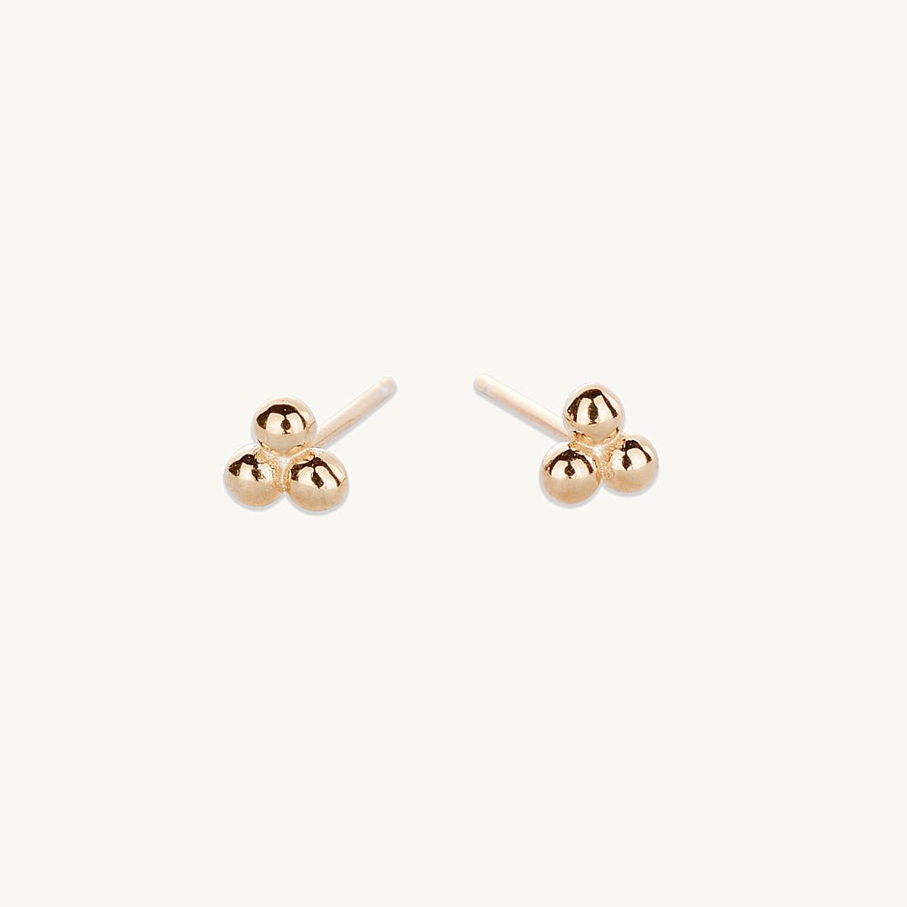 Tiny Lotus Ball Stud Earrings - Camile & Stone