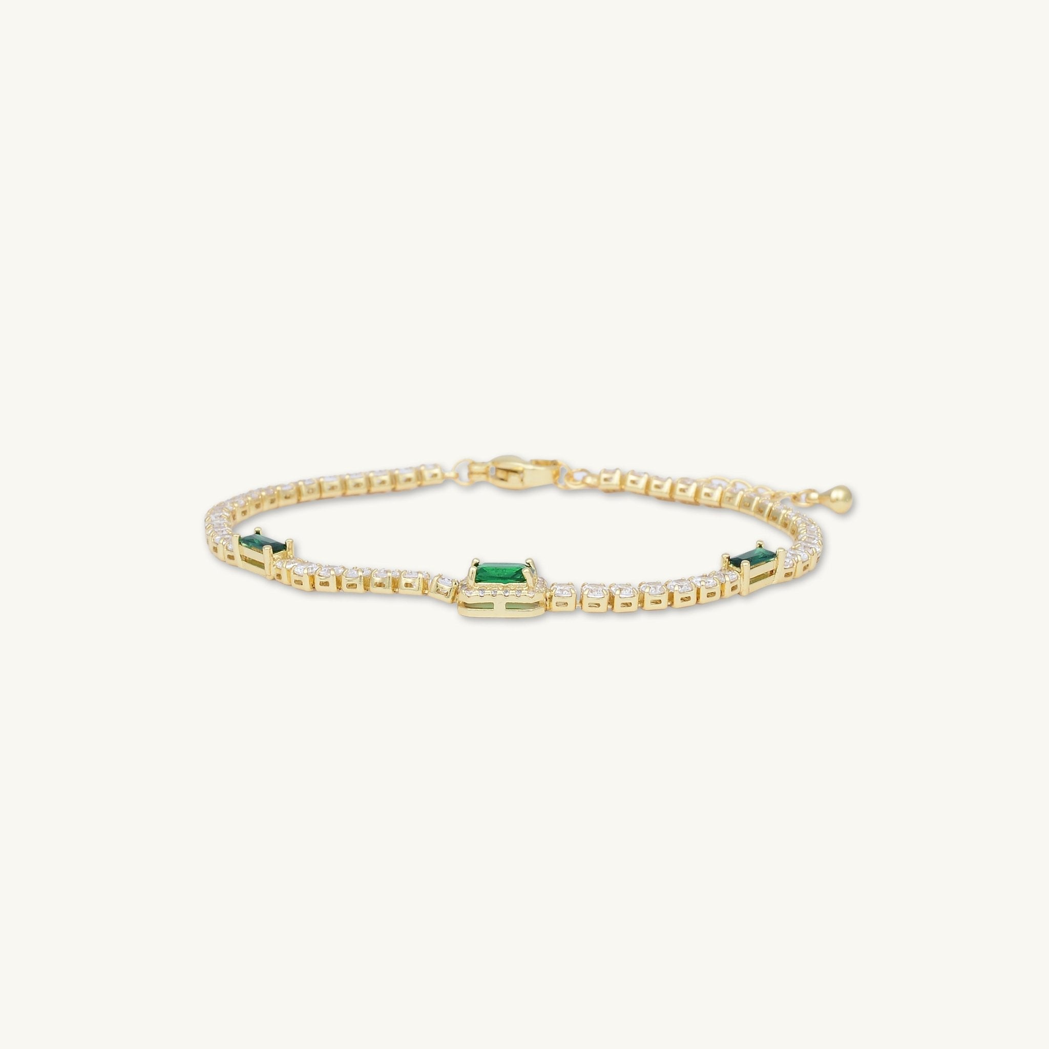 Trio Emerald Baguette Tennis Bracelet - Camile & Stone