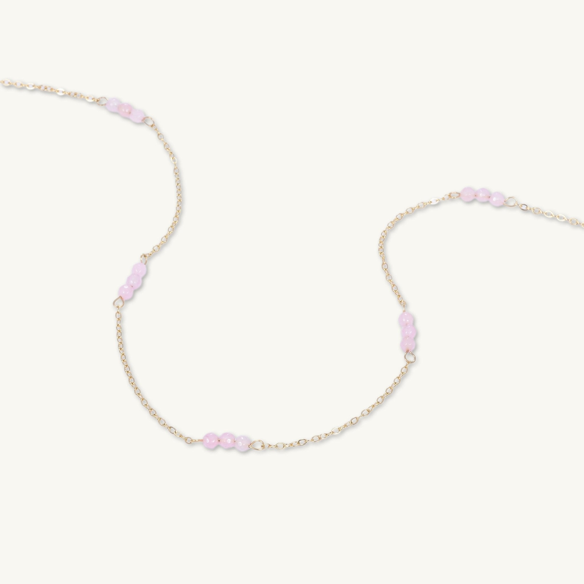 Trio Rose Quartz Satellite Chain Necklace - Camile & Stone