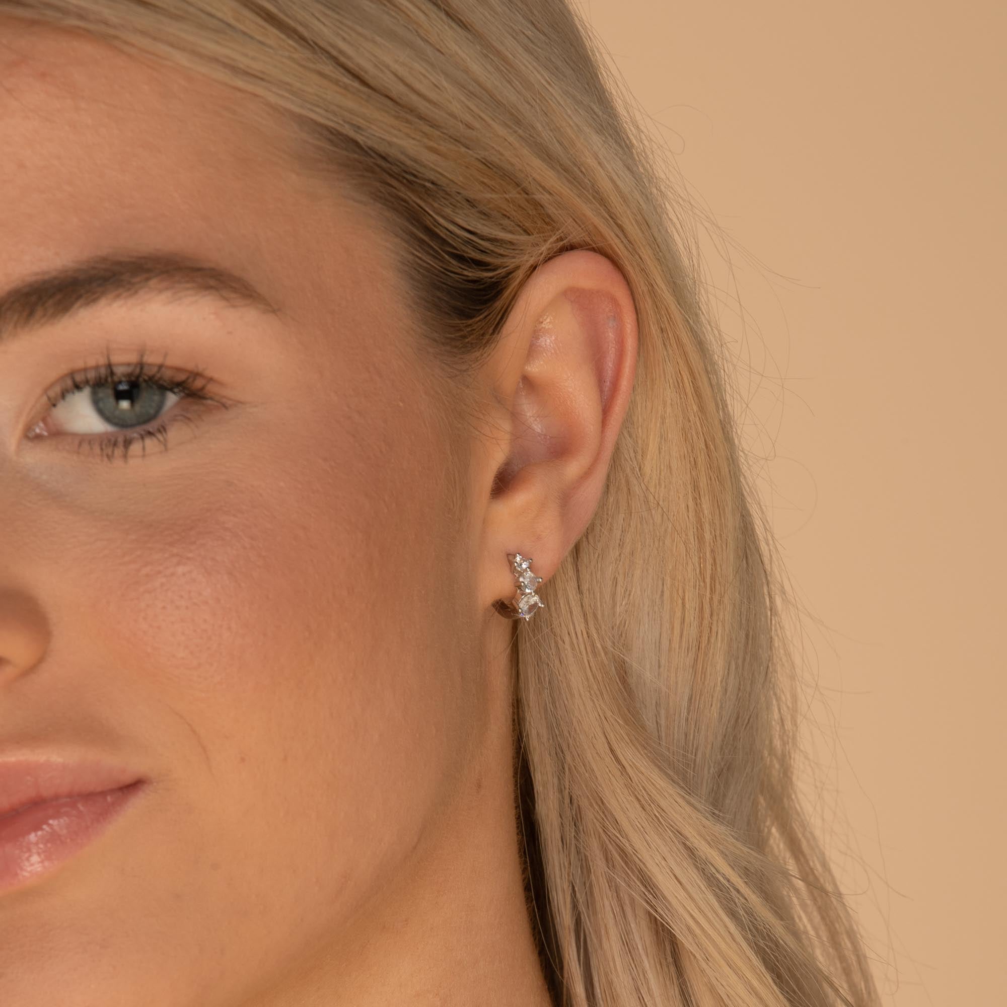 Trio Sapphire Huggie Earrings - Camile & Stone