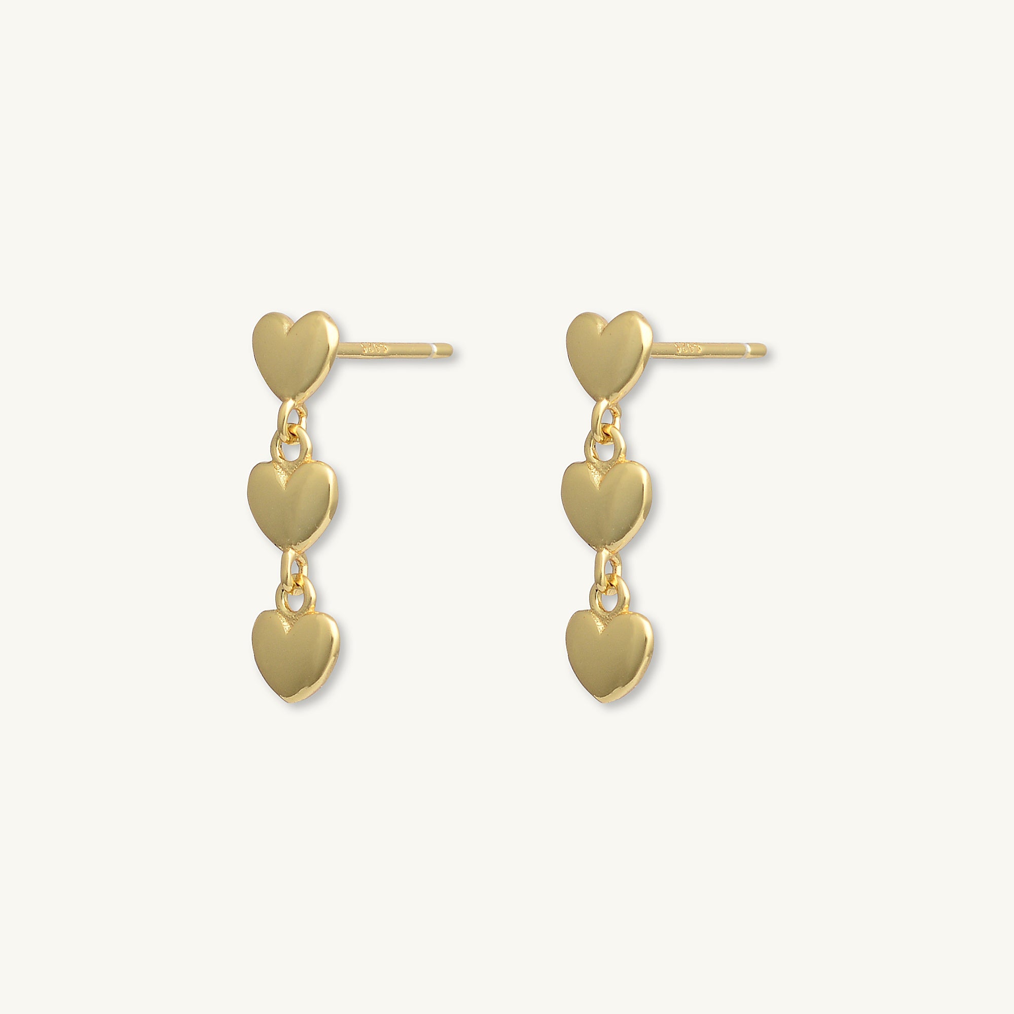 Triple Heart Stud Earrings - Camile & Stone
