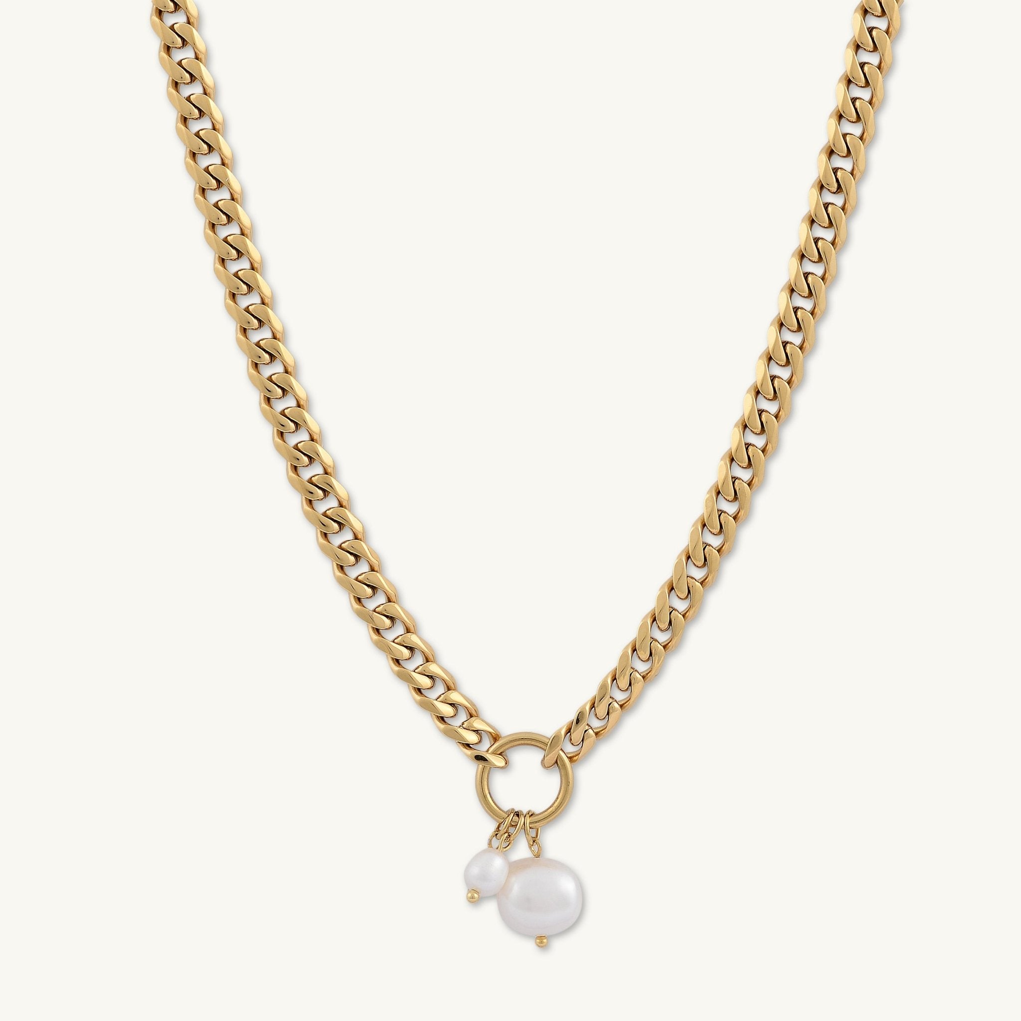 Triple Pearl Cuban Statement Necklace - Camile & Stone