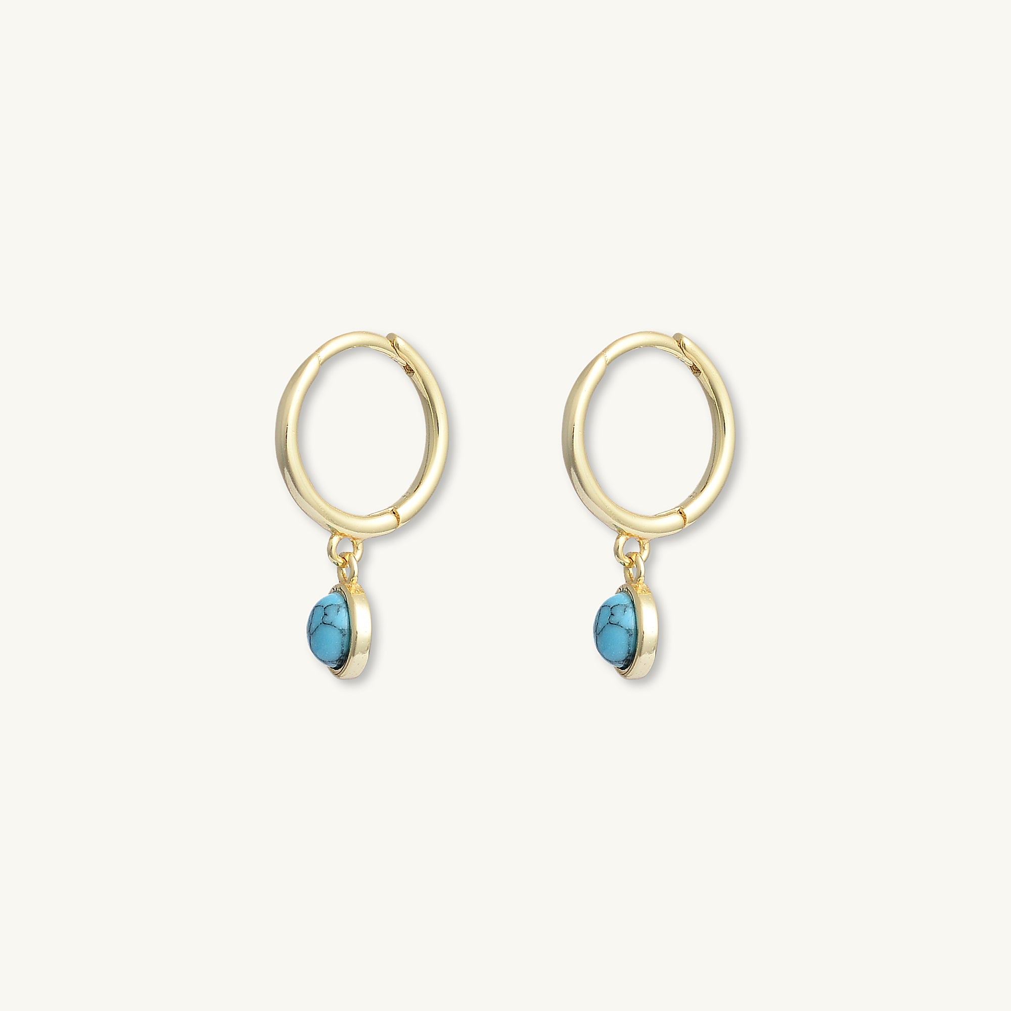 Turquoise Circle Dangle Huggie Earrings - Camile & Stone