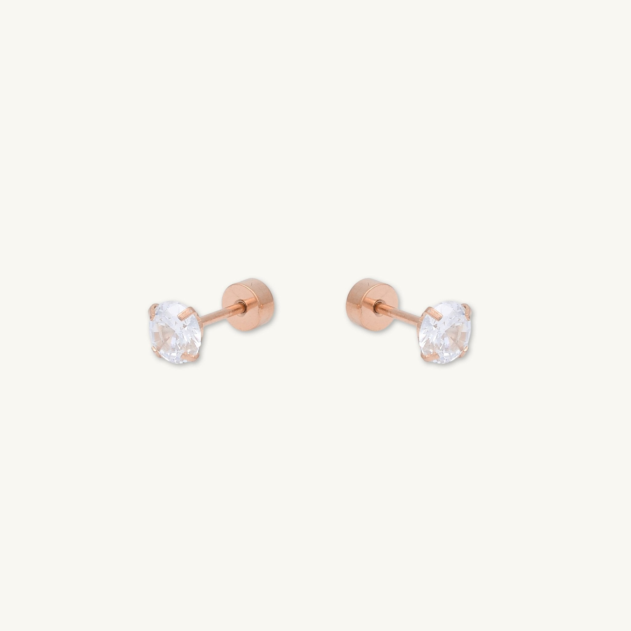 Unisex Circle Zirconia Flatback Earrings - Camile & Stone