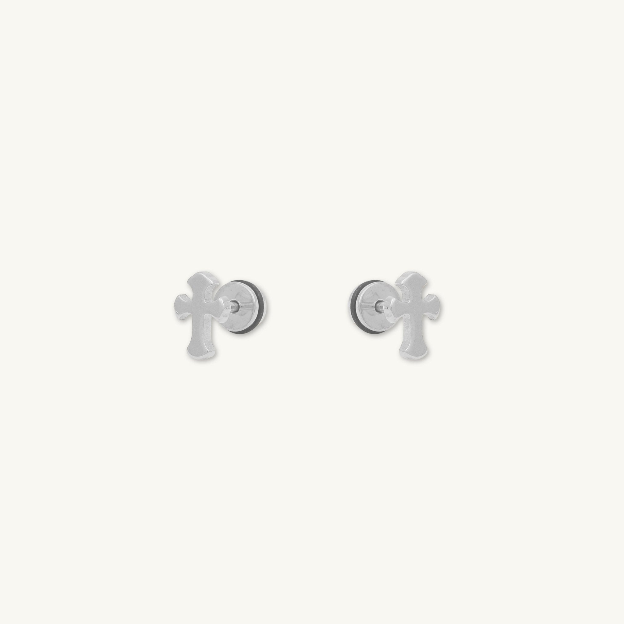 Unisex Cross Stud Earrings - Camile & Stone