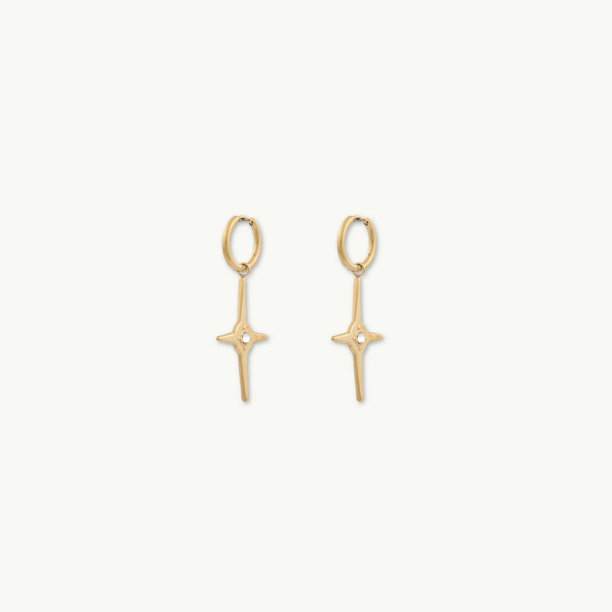 Unisex Elijah Cross Hoop Earrings - Camile & Stone