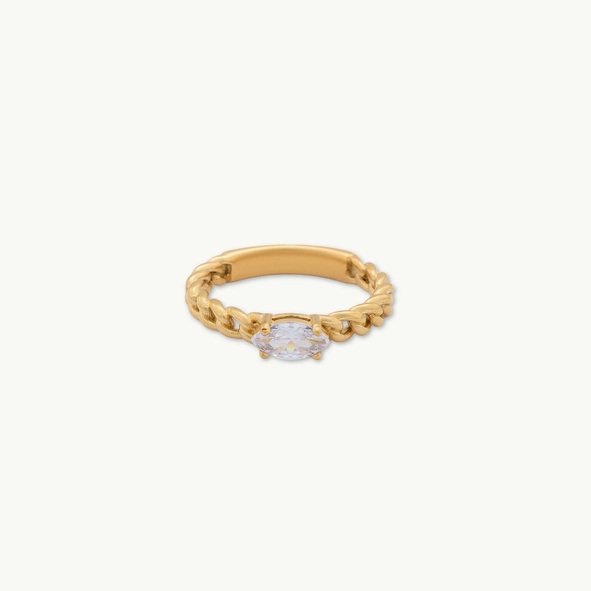 Vesa Cuban Marquise Eye Ring - Camile & Stone