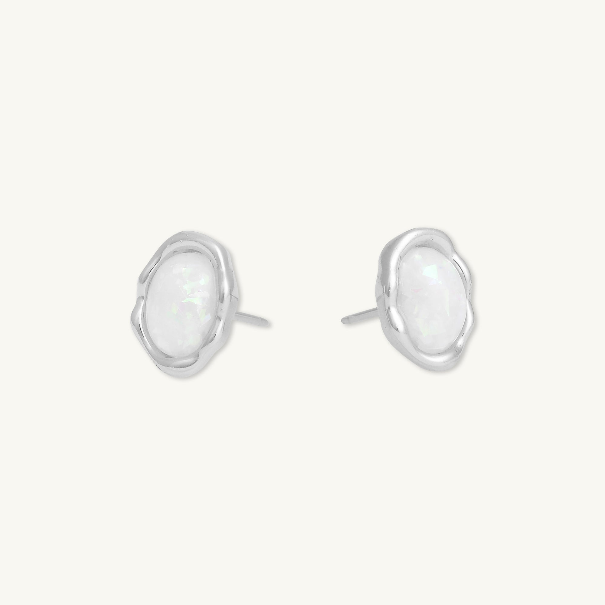Vintage Oval Opal Stud Earrings - Camile & Stone