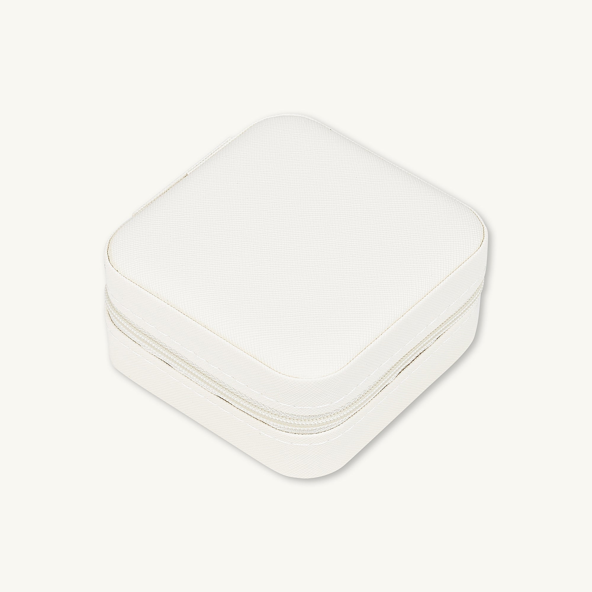White Leather Jewellery Travel Case Box - Camile & Stone