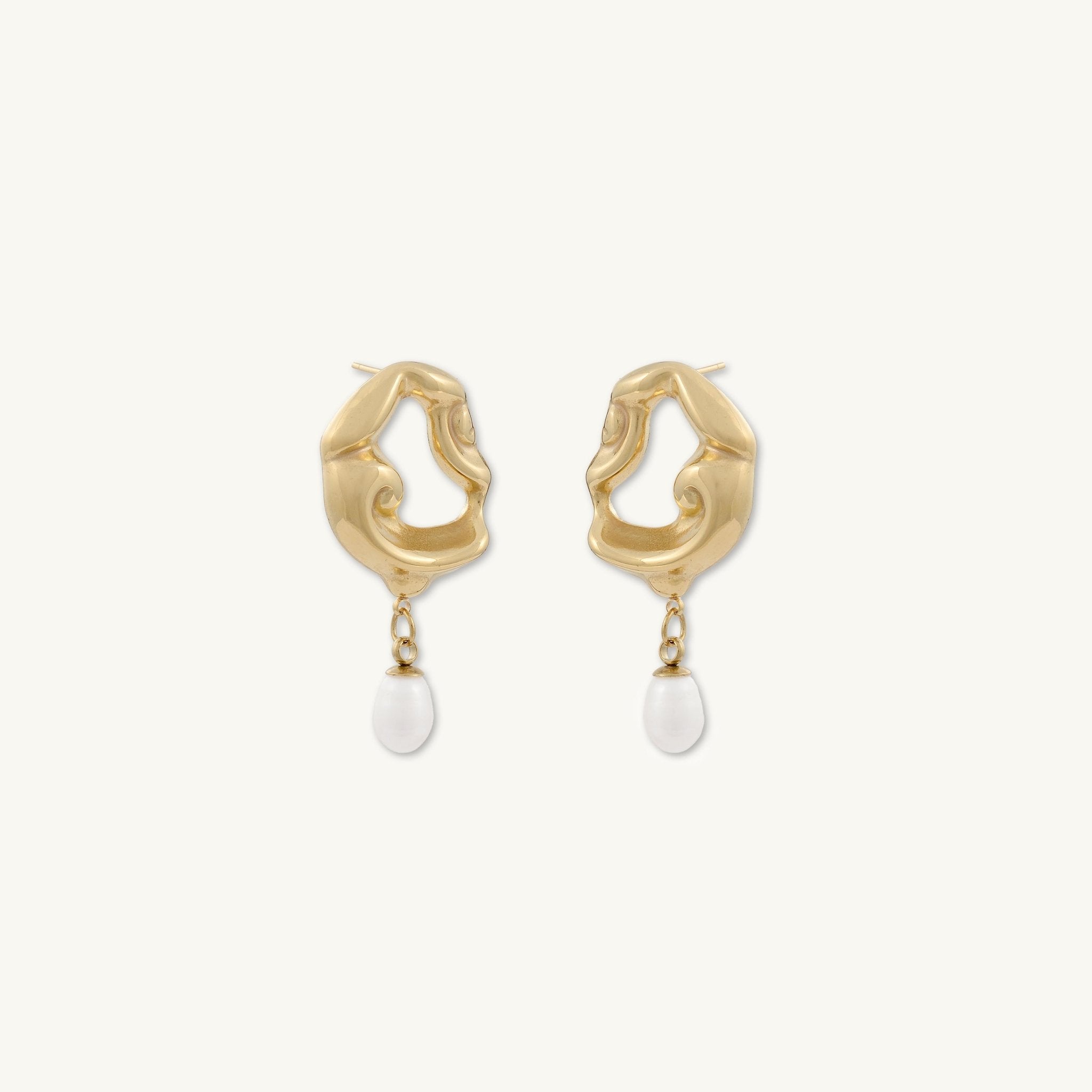 Willow Molten Pearl Stud Earrings - Camile & Stone