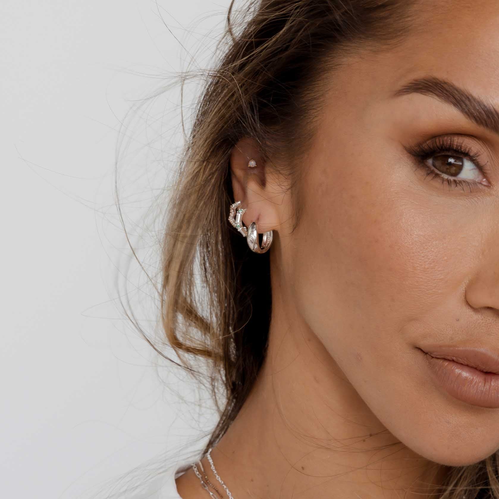 Zig Zag Sapphire Huggie Earrings - Camile & Stone