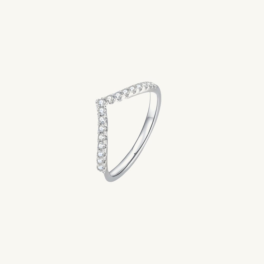 1.5mm Moissanite Diamond Anniversary V Band Ring - Camile & Stone