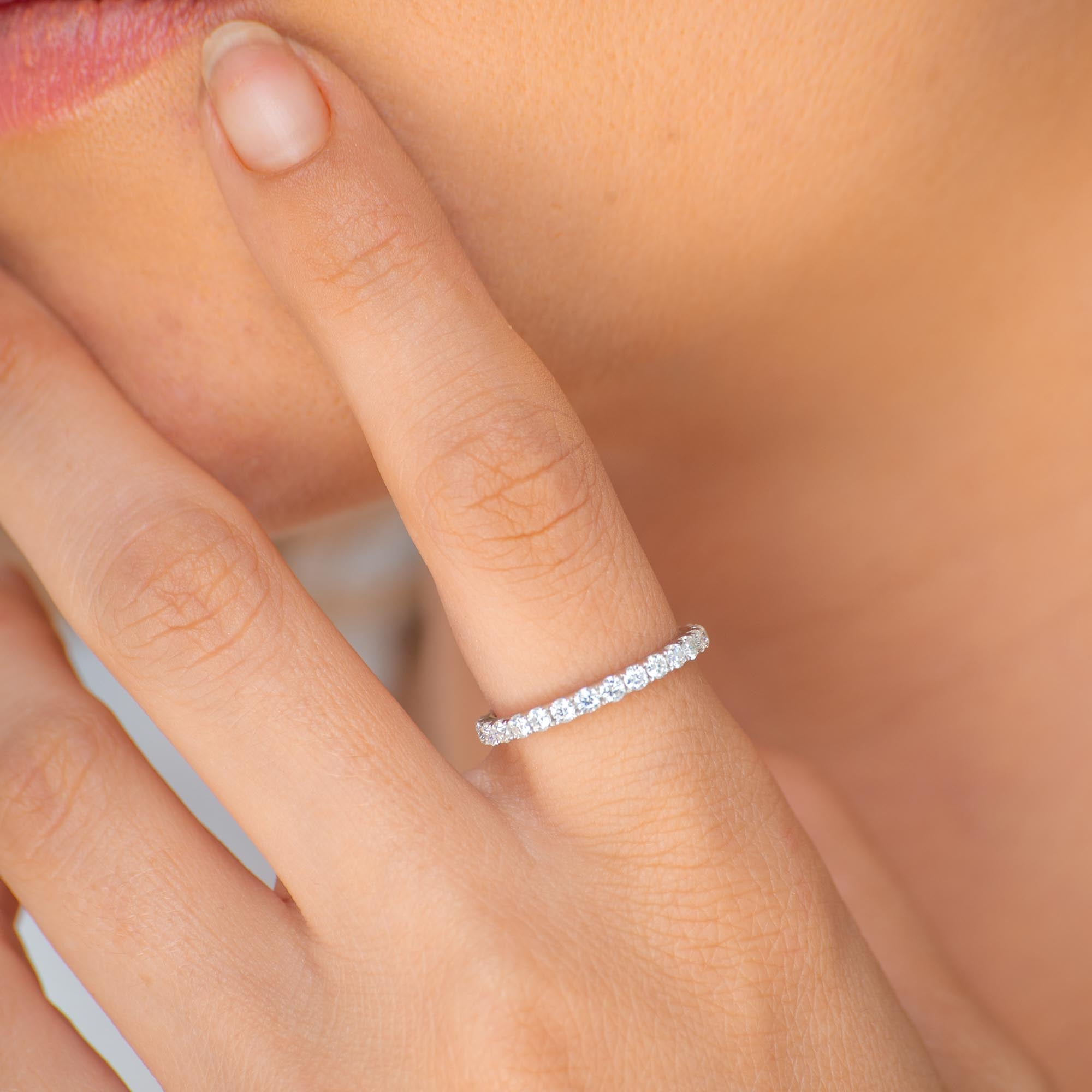 2mm Moissanite Diamond Eternity Anniversary Band Ring - Camile & Stone
