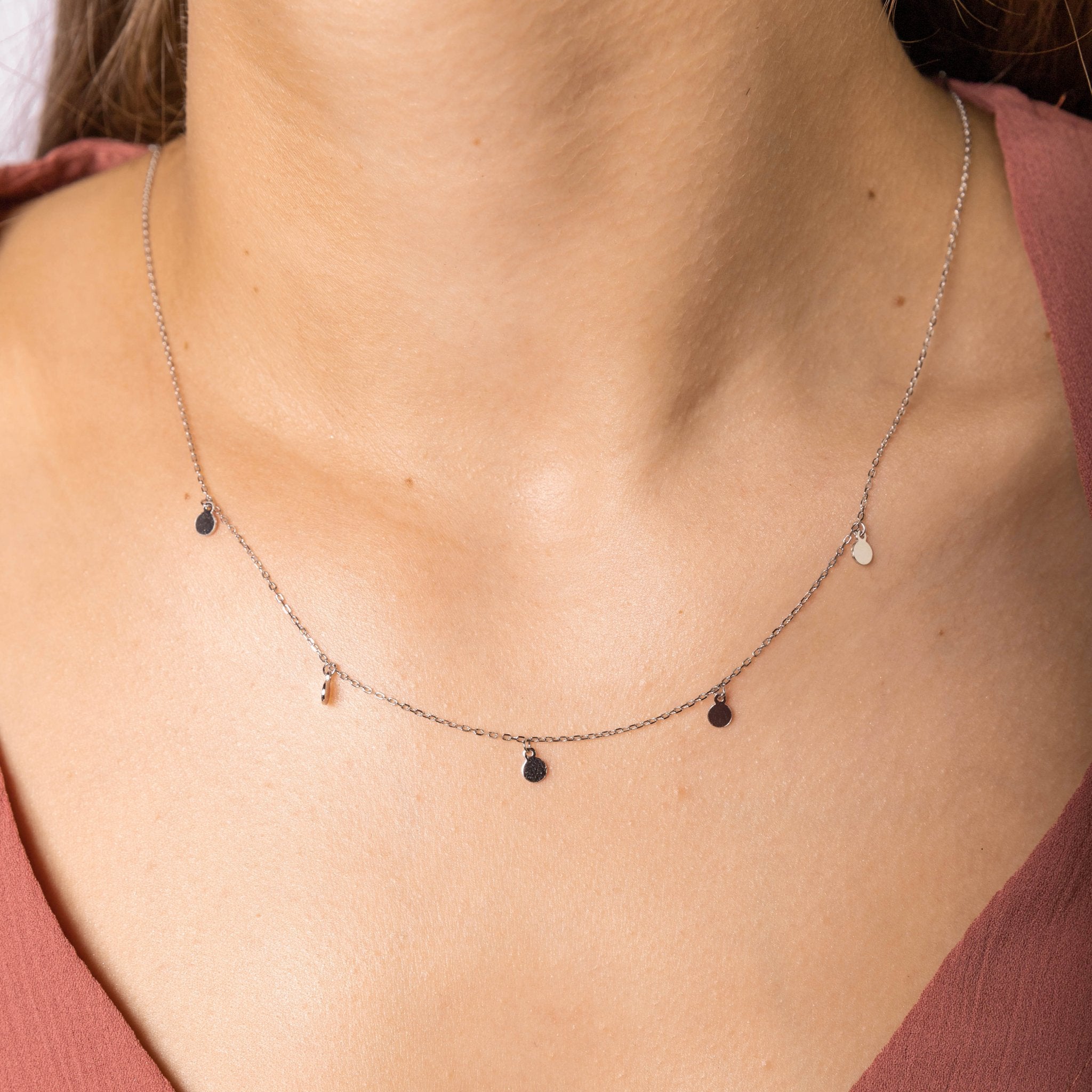 Aria Disc Dangling Necklace - Camile & Stone