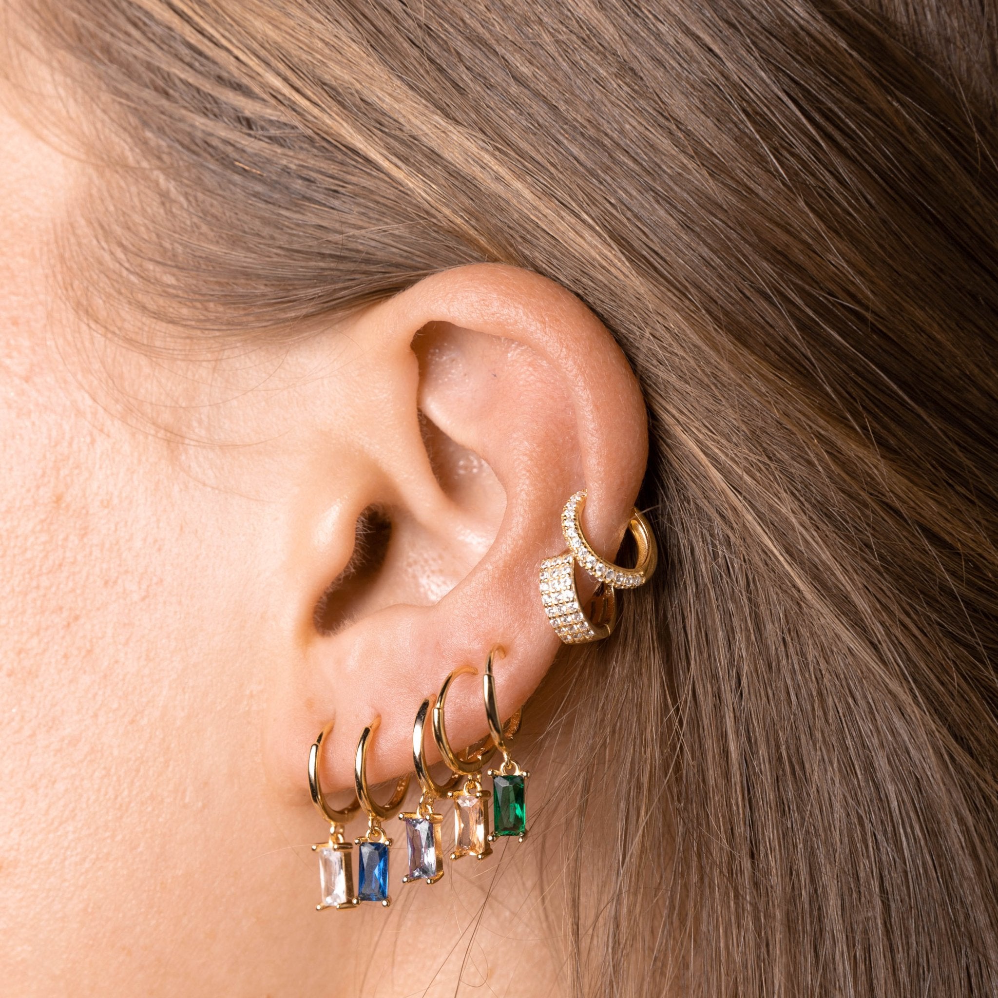 Baguette Hoop Earrings - Camile & Stone