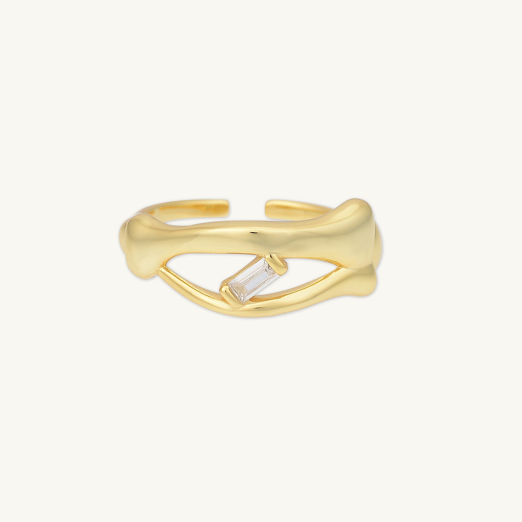 Baguette Open Adjustable Ring - Camile & Stone