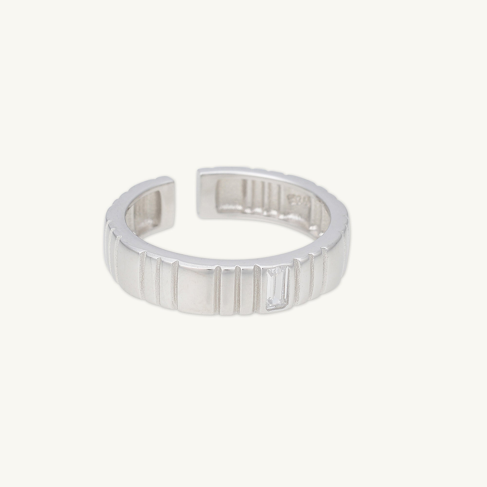 Baguette Ridges Open Ring - Camile & Stone