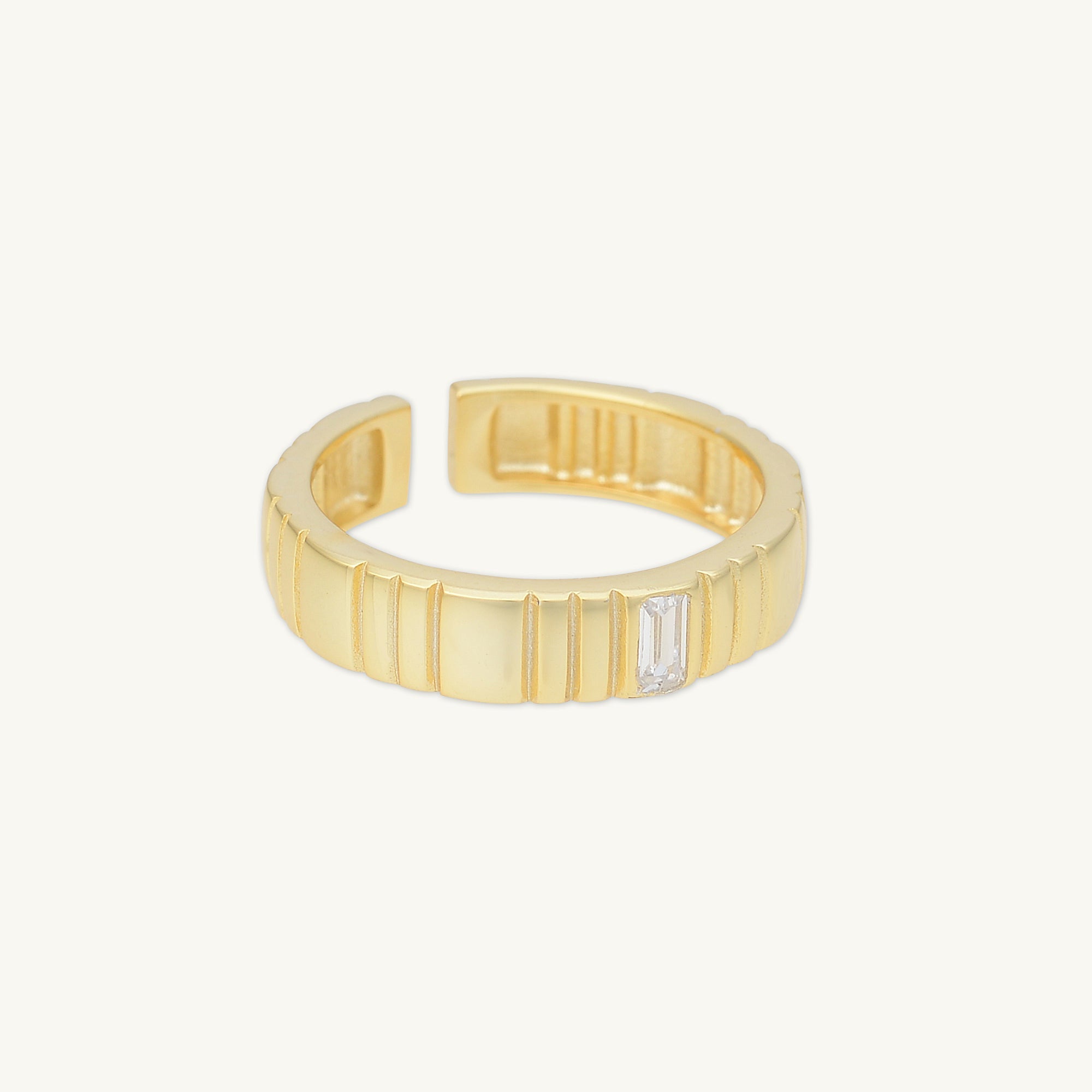 Baguette Ridges Open Ring - Camile & Stone