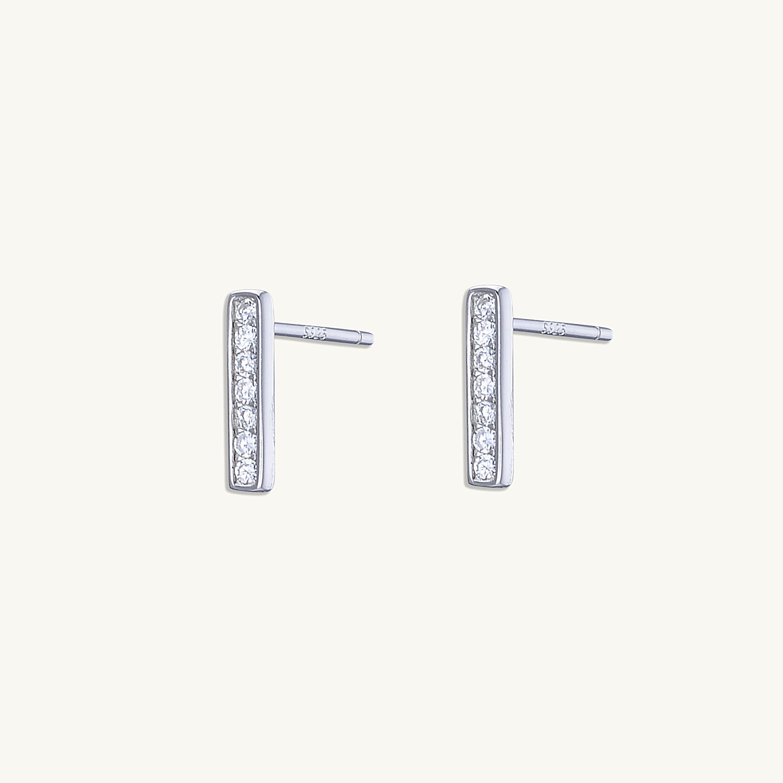 Bar Zirconia Stud Earrings - Camile & Stone
